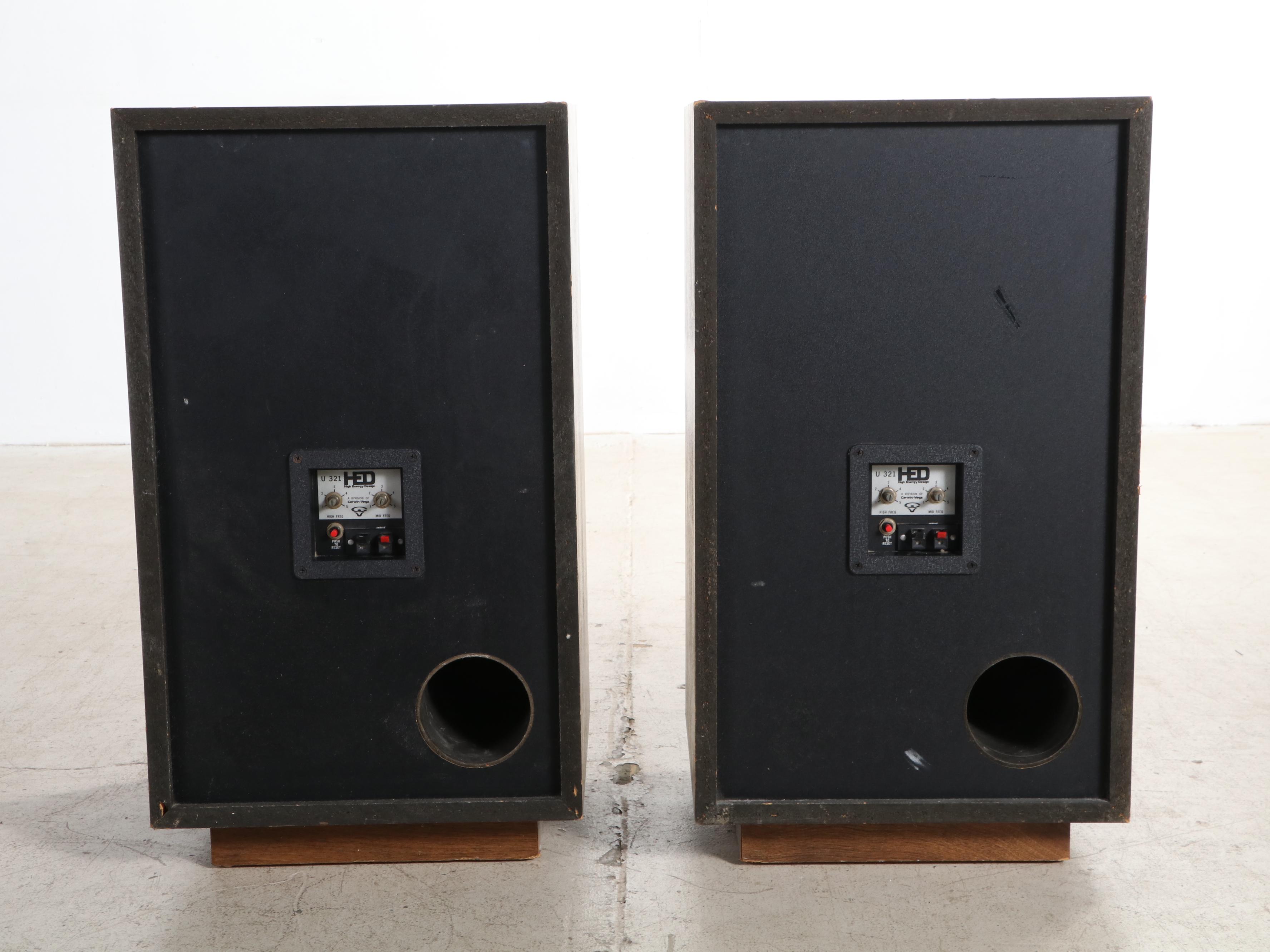 Pair of Cerwin-Vega HED Walnut Laminate Loudspeakers