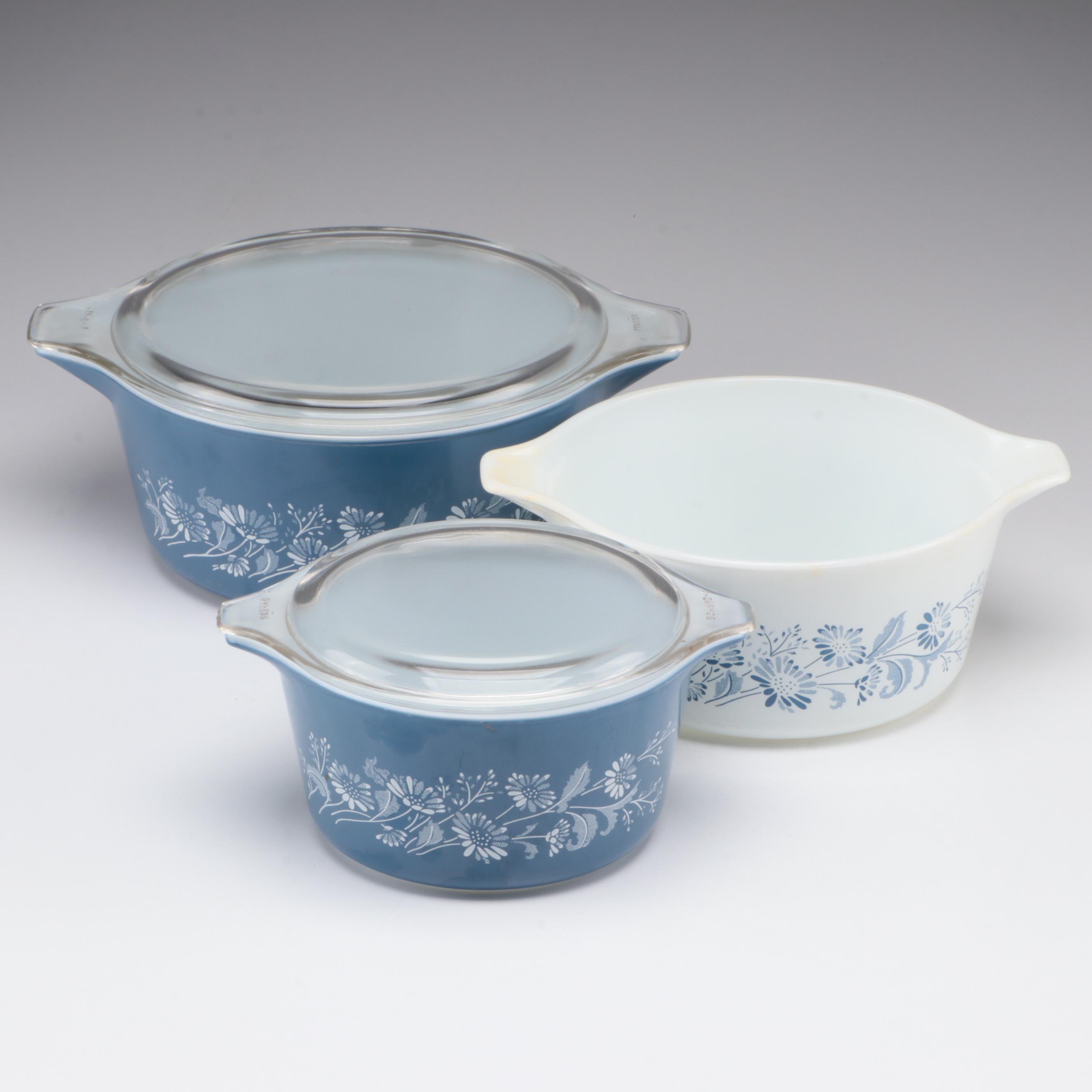 Pyrex "Colonial Mist" Nesting Casserole Set, Late 20th Century