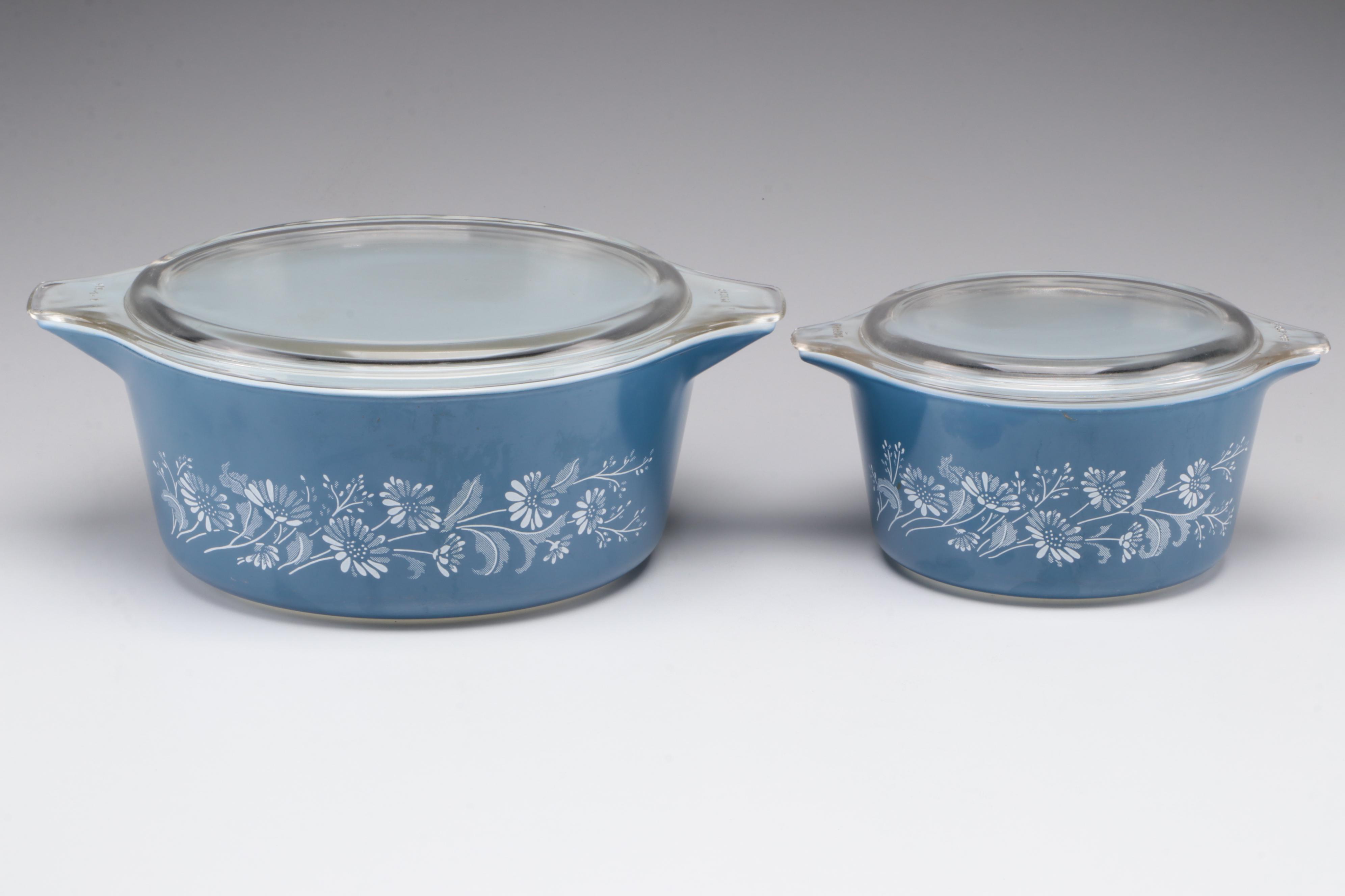Pyrex "Colonial Mist" Nesting Casserole Set, Late 20th Century