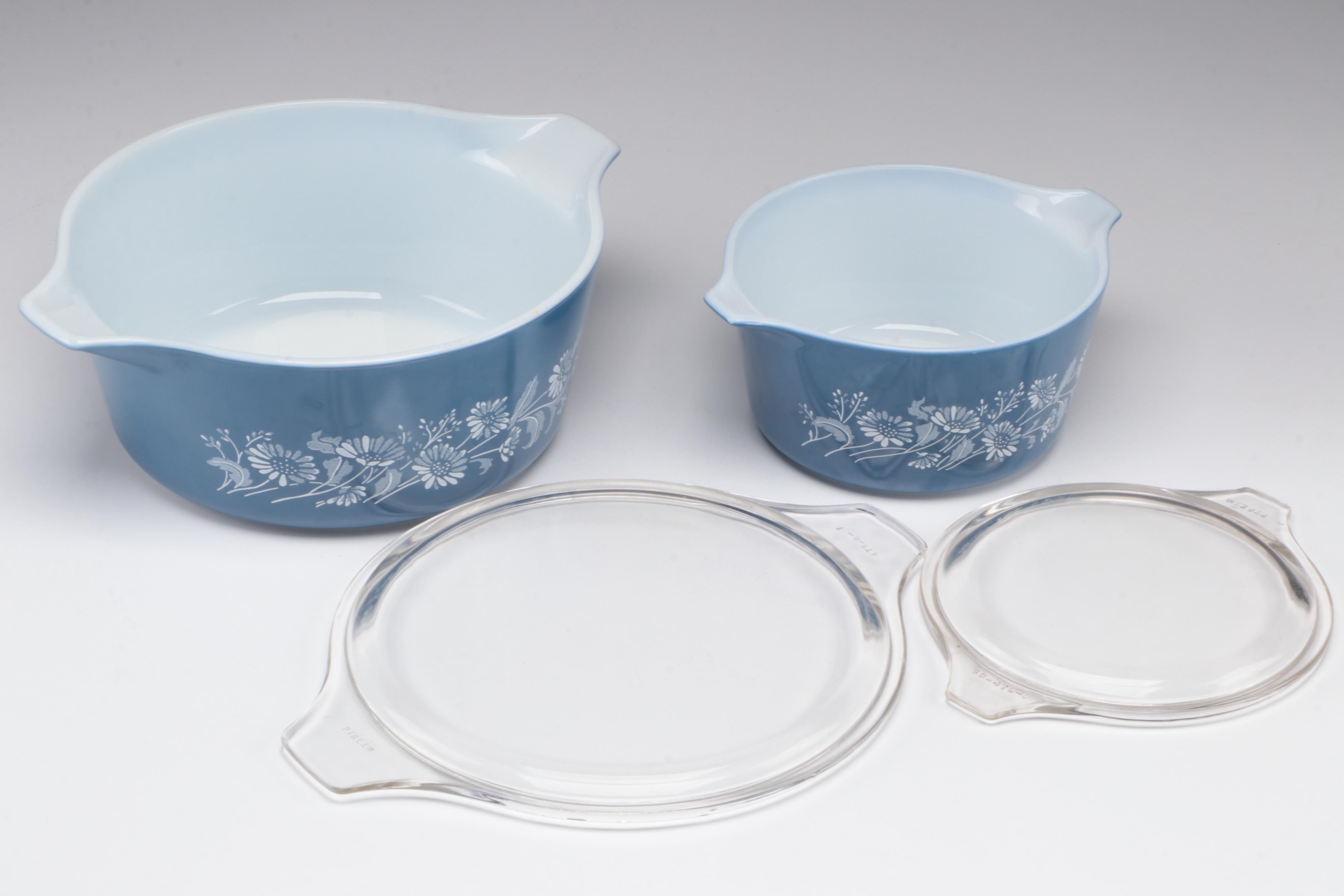 Pyrex "Colonial Mist" Nesting Casserole Set, Late 20th Century