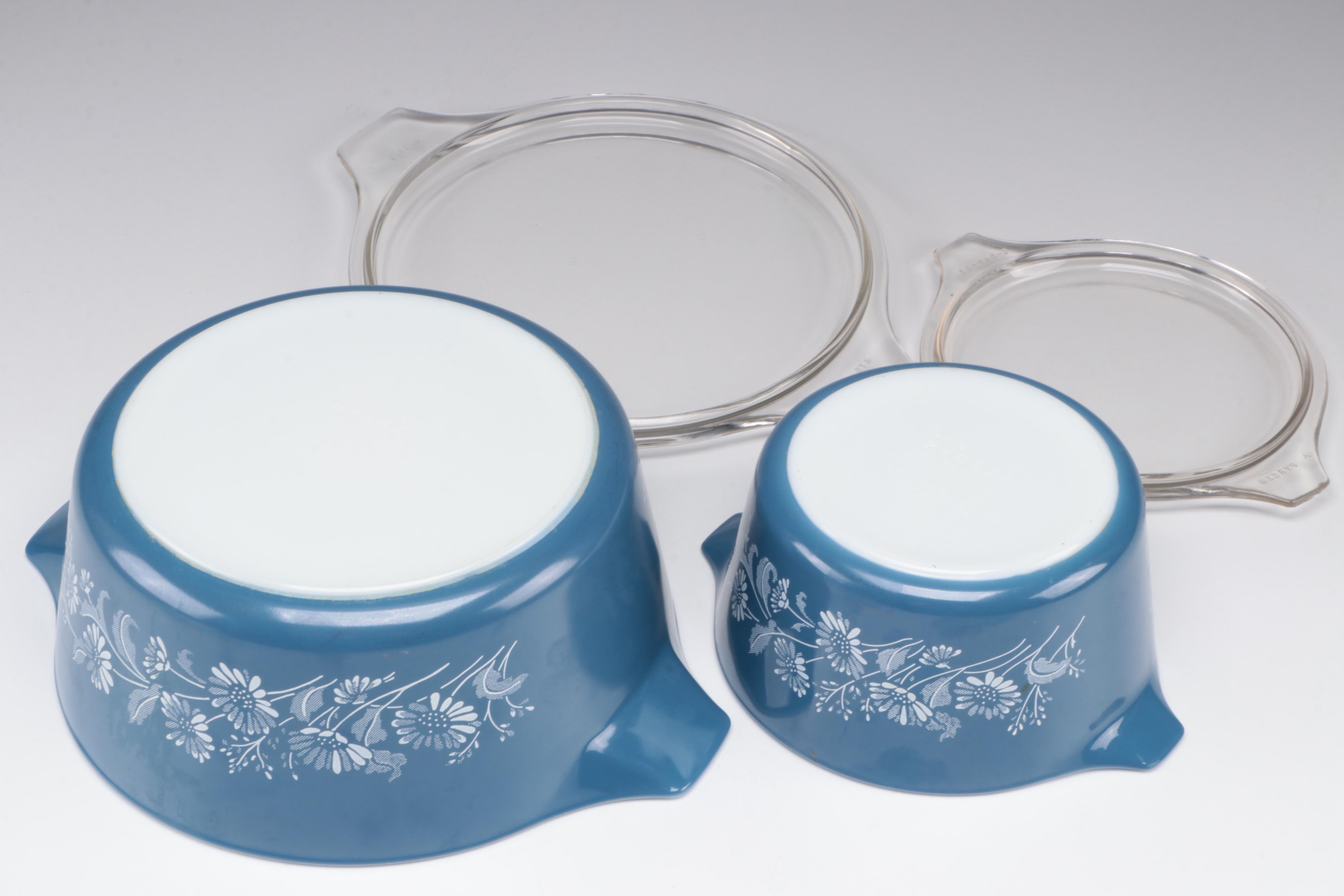 Pyrex "Colonial Mist" Nesting Casserole Set, Late 20th Century