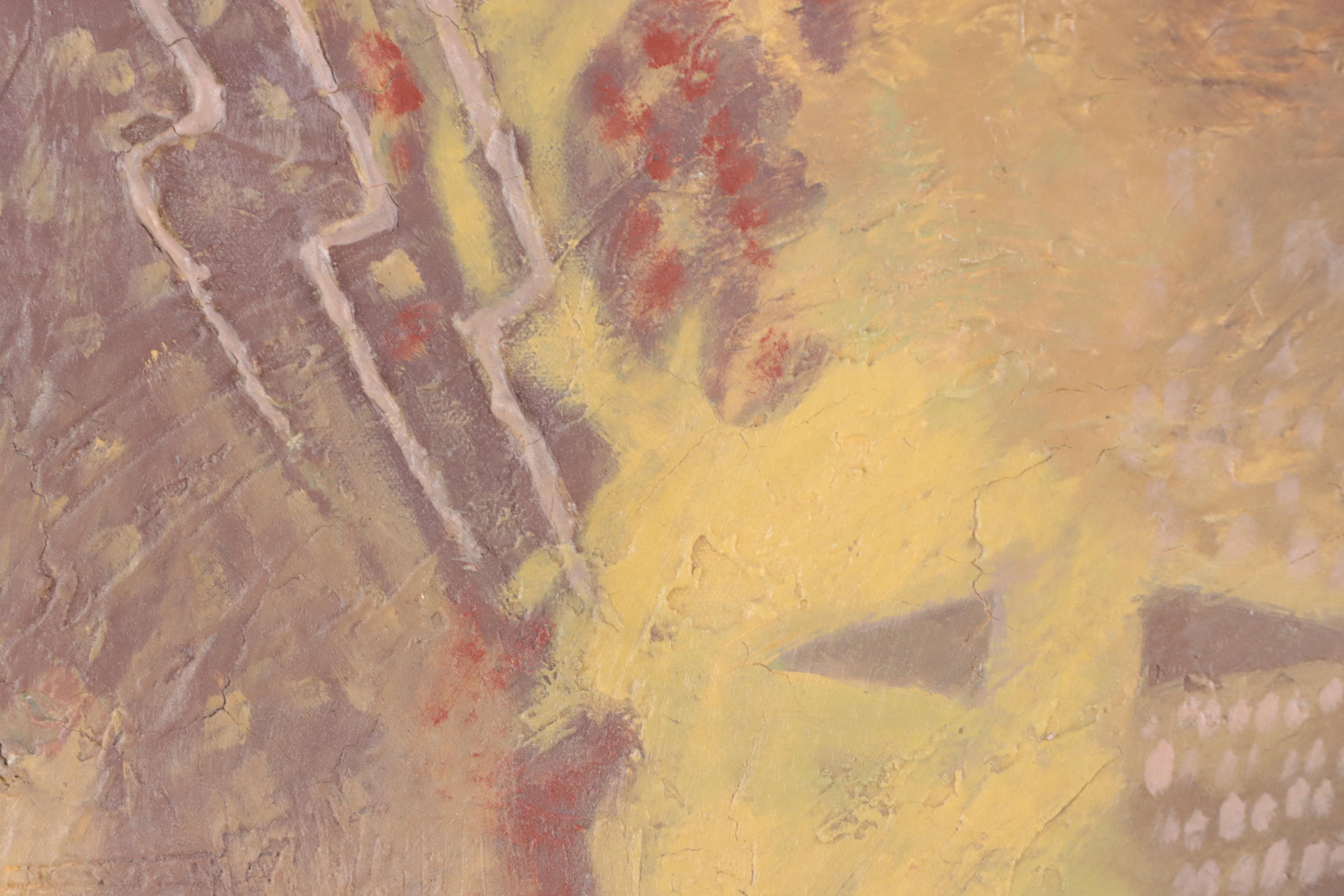 Mike Romero Abstract Acrylic Painting "Mountain Spirit," 1975