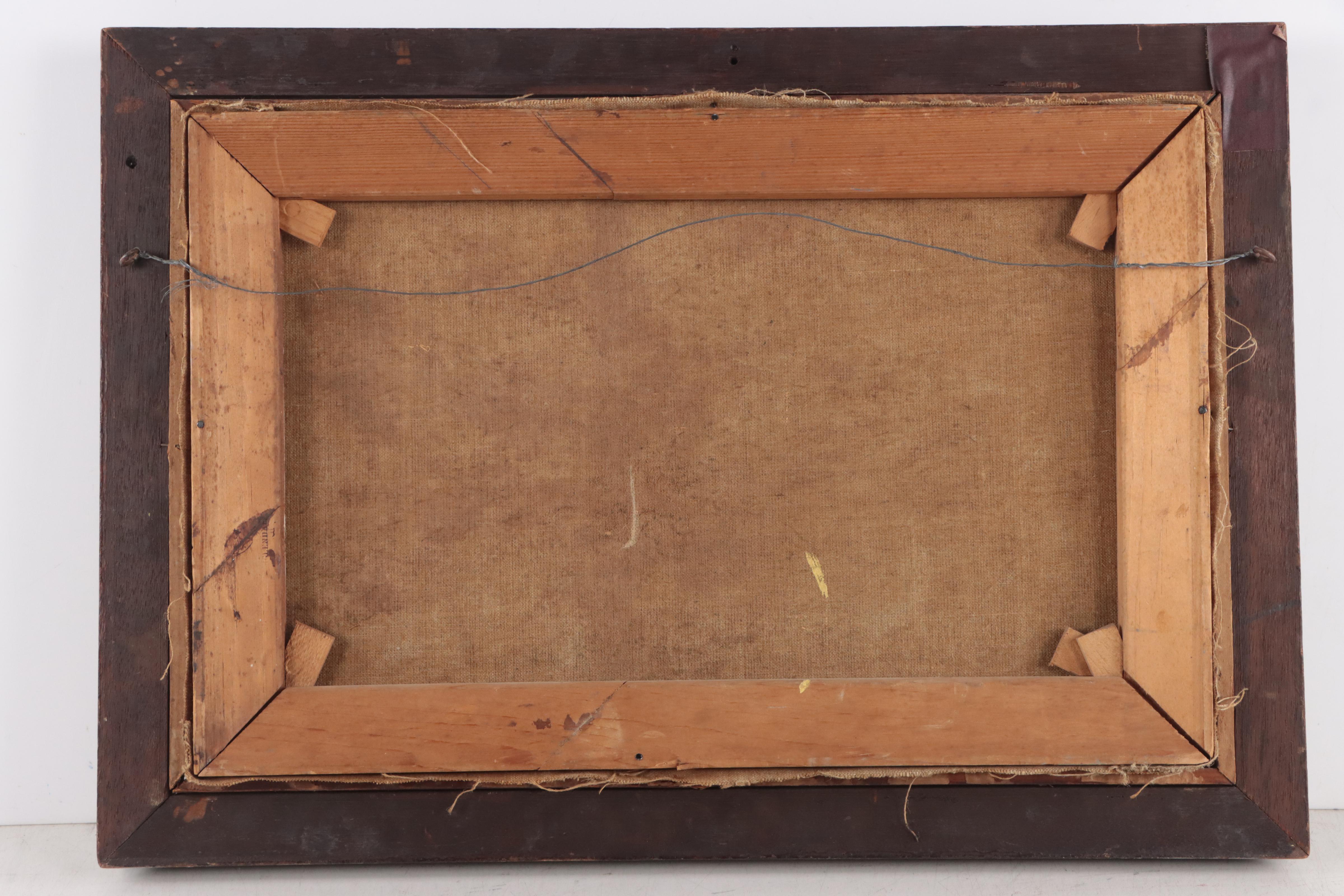 Julia Garbon Landscape Oil Painting of Village, 1871