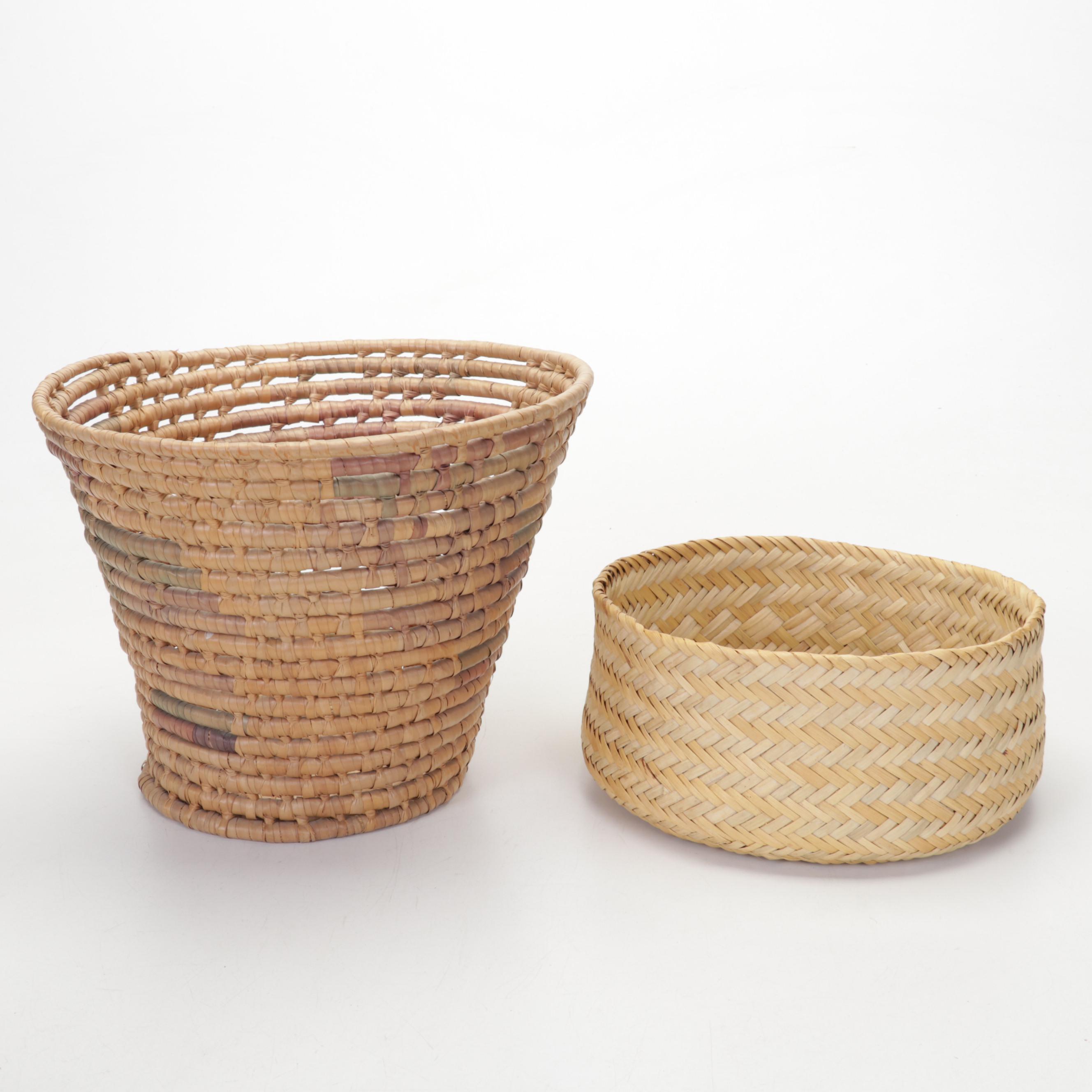 Lombok Island Indonesia and Other Handwoven Baskets and Lidded Containers