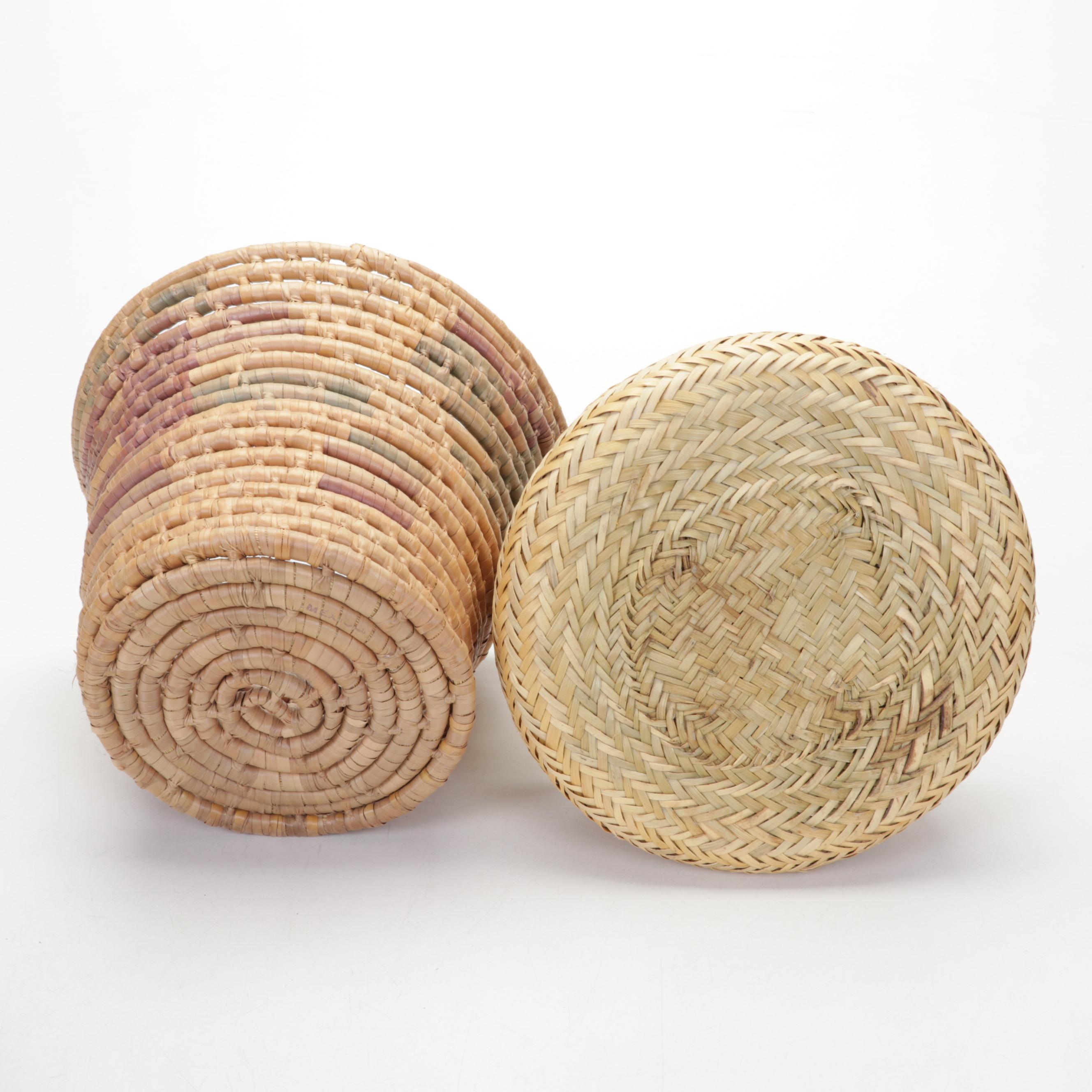 Lombok Island Indonesia and Other Handwoven Baskets and Lidded Containers