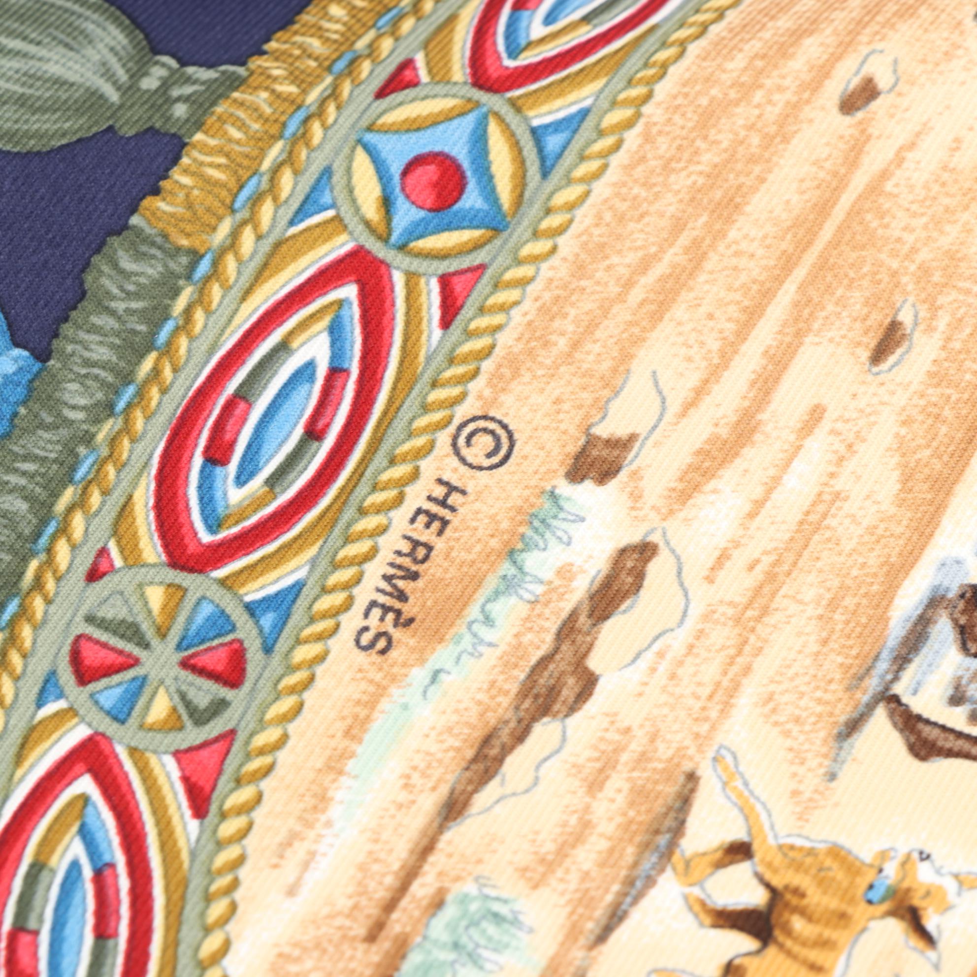 Hermès "Cavaliers Peuls" Scarf 90 in Silk Twill