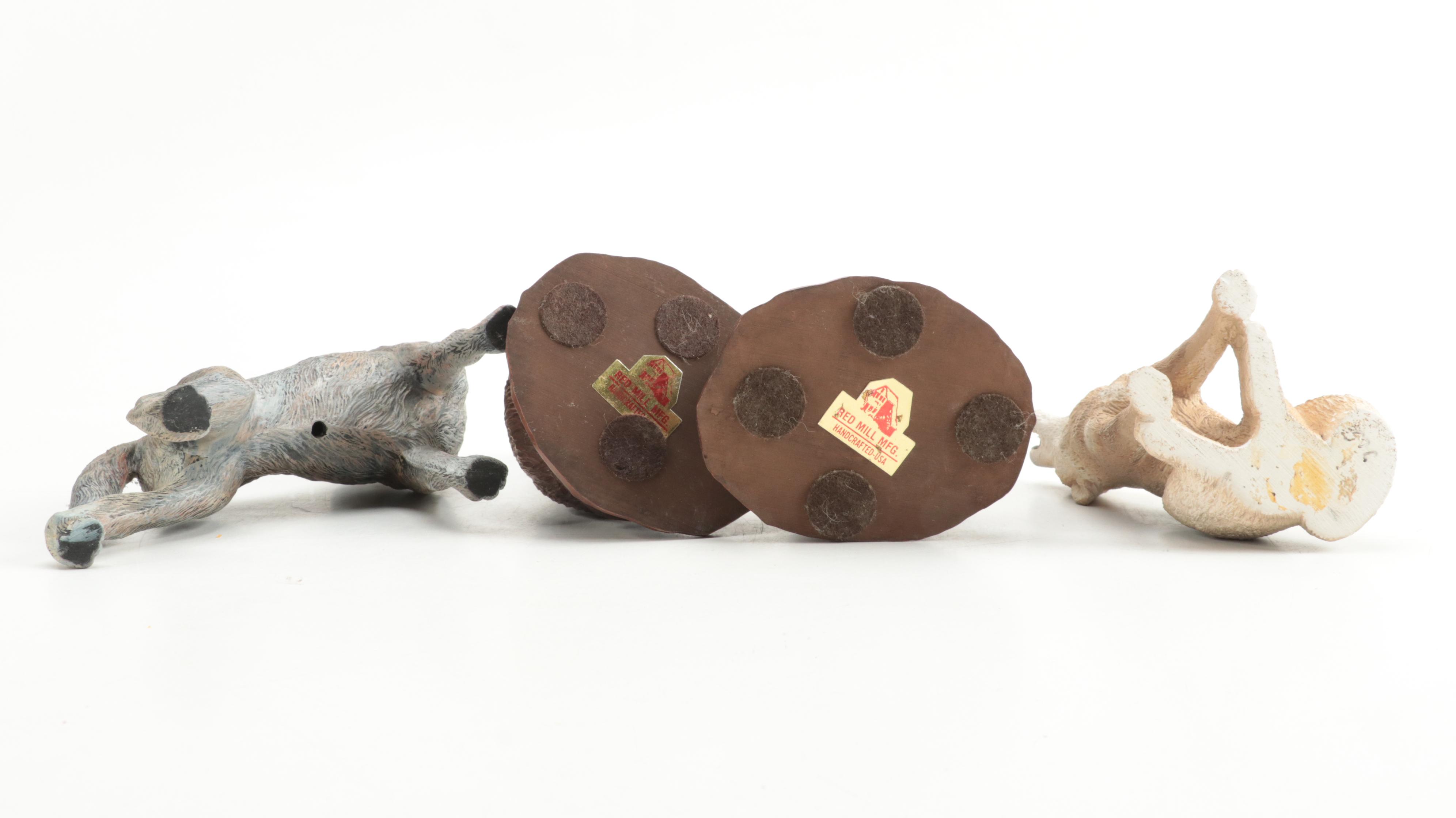 Red Mill Crushed Pecan and Resin Wolf Figurines with Other Wolf Figurines