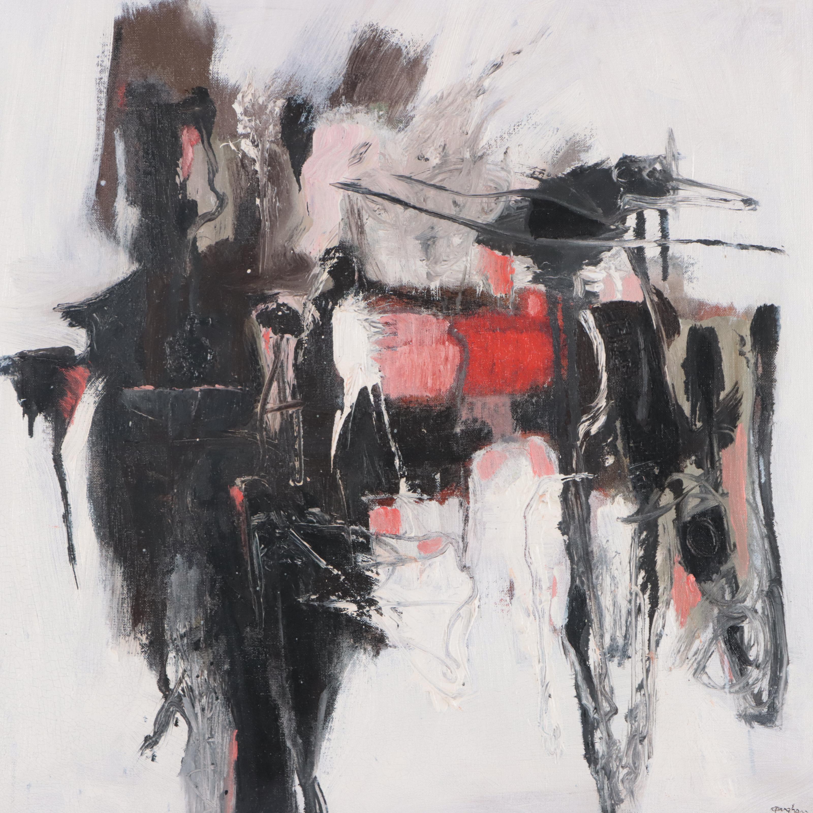 Abstract Non-Objective Acrylic Painting, Late 20th Century