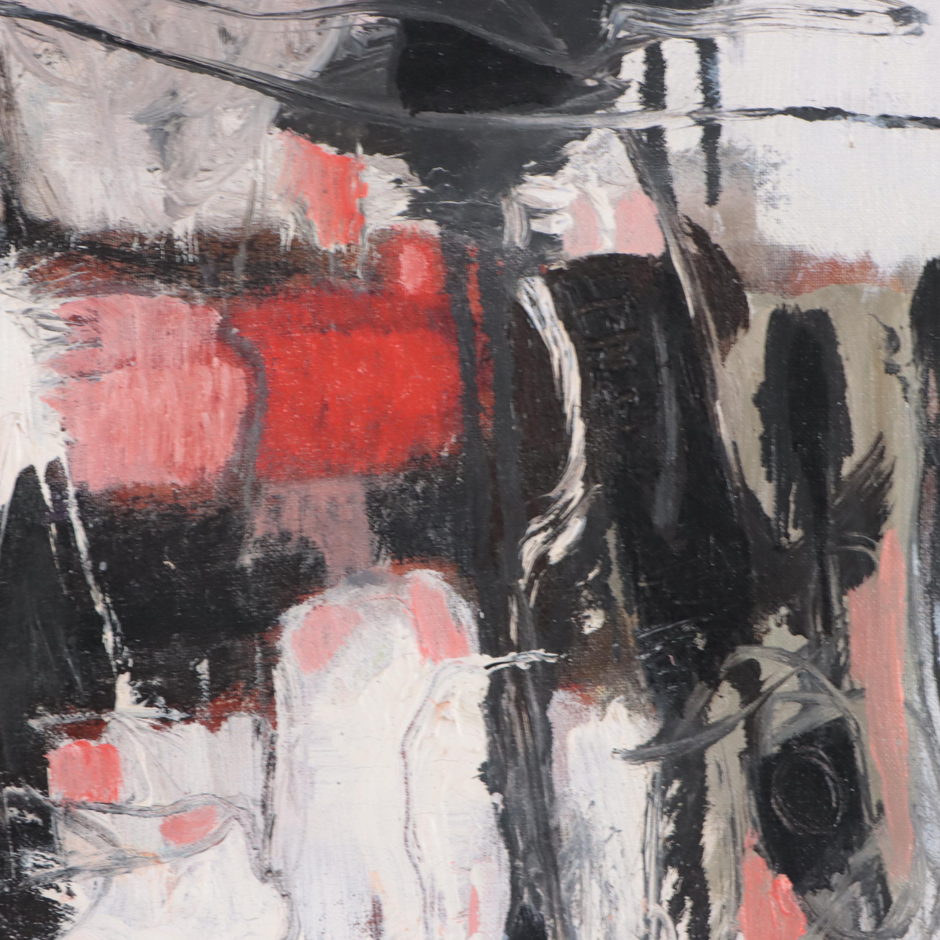 Abstract Non-Objective Acrylic Painting, Late 20th Century