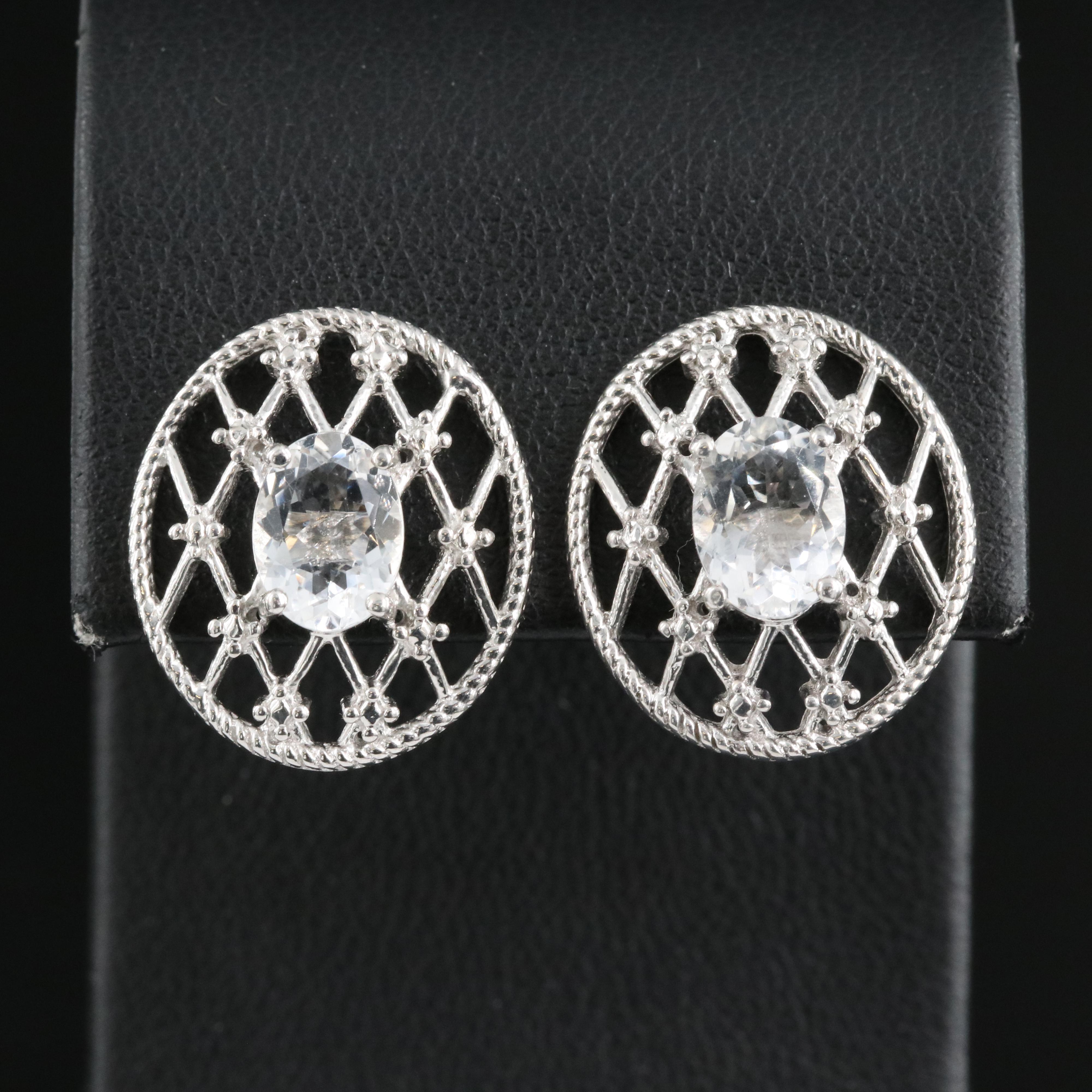 Sterling Petalite Lattice Earrings