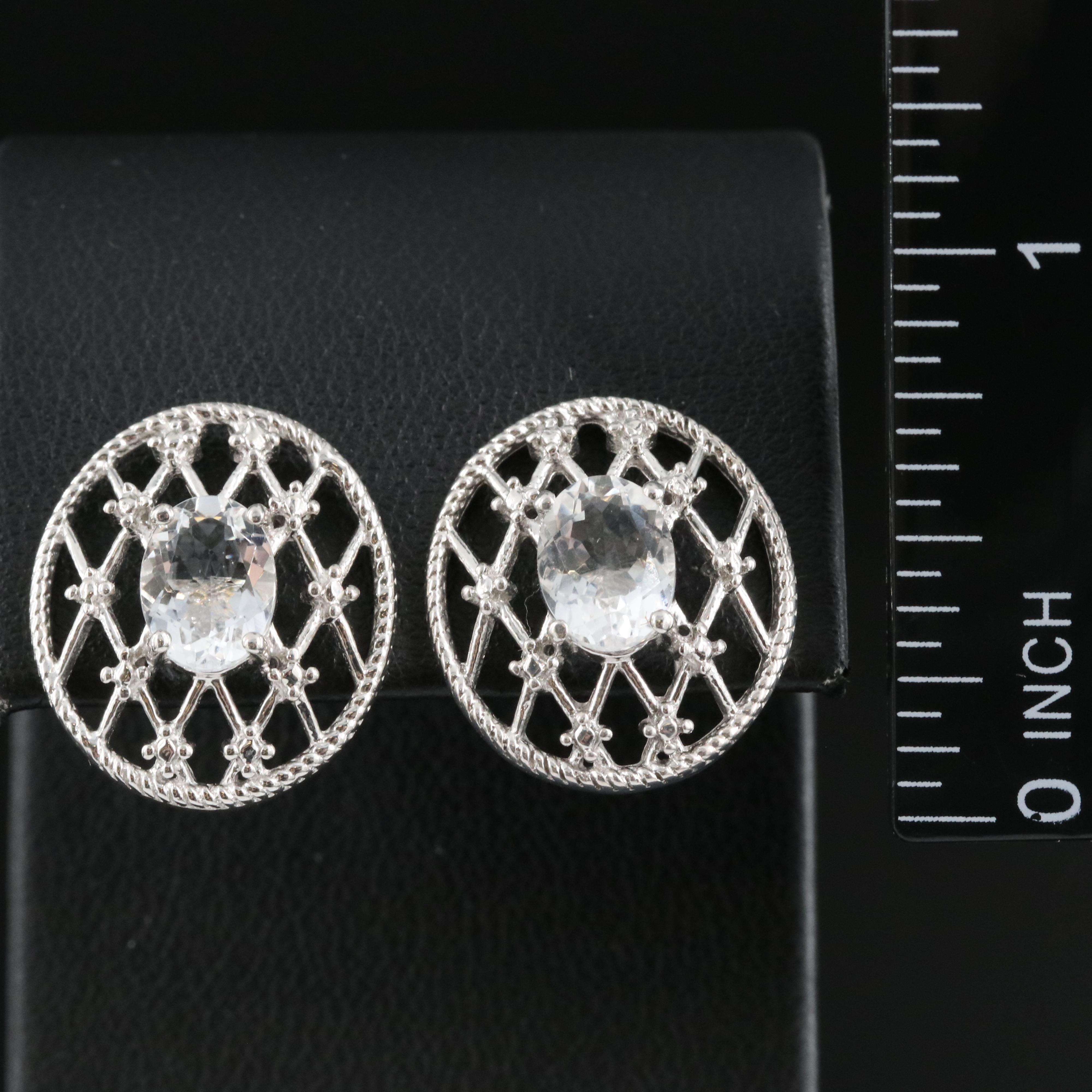 Sterling Petalite Lattice Earrings