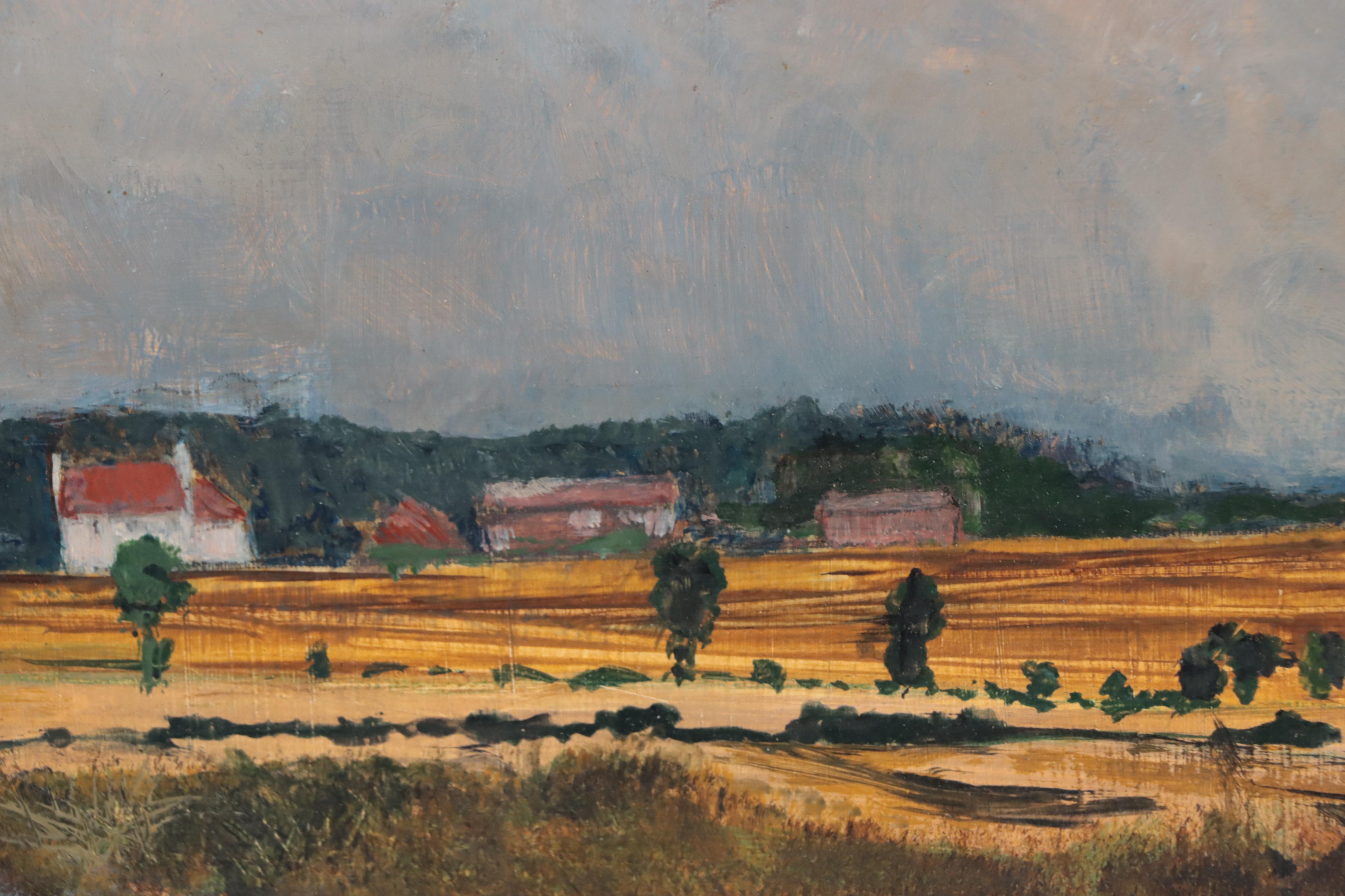 S.R. Kennedy Countryside Landscape Oil Painting, Late 20th Century