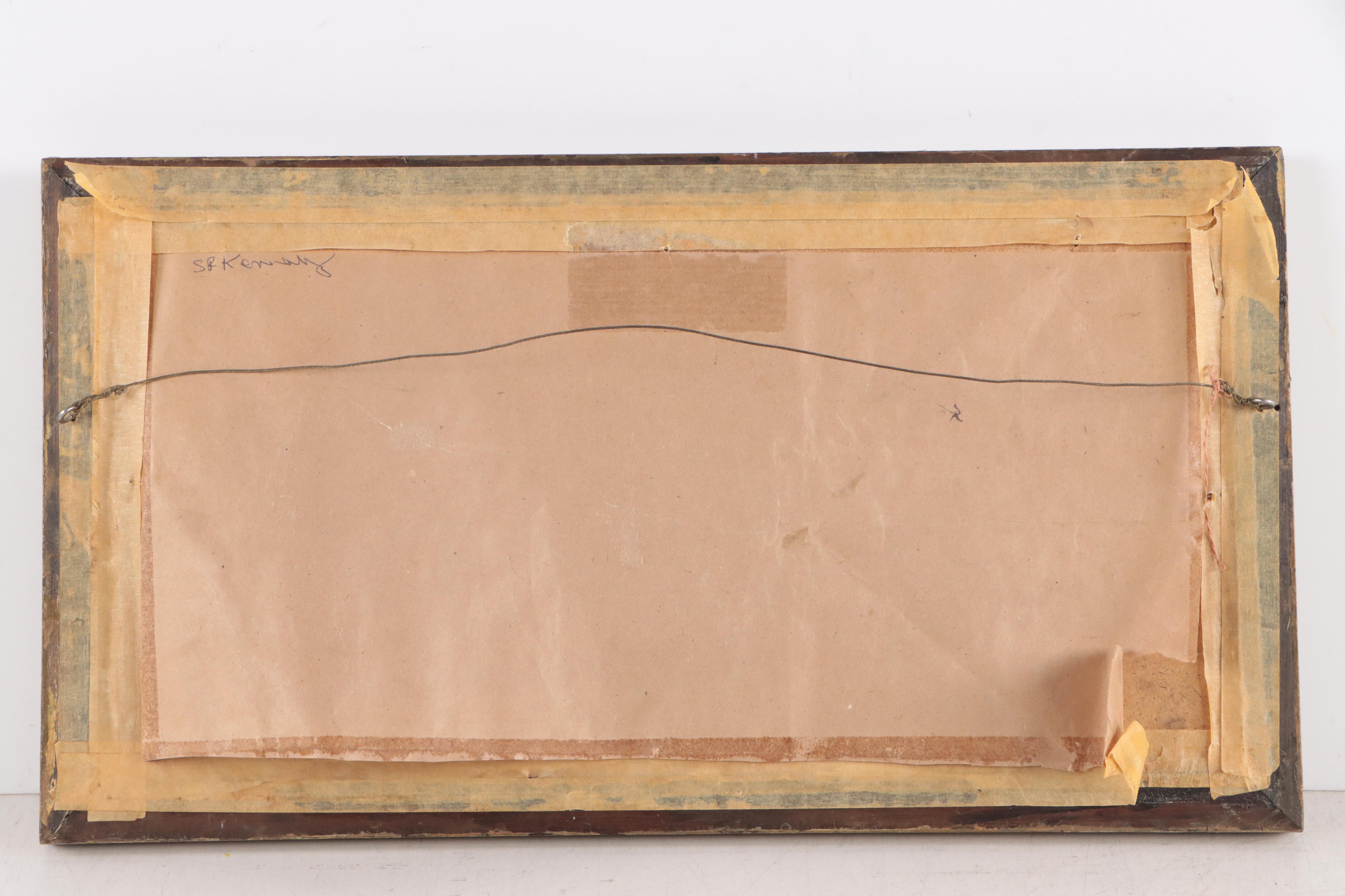 S.R. Kennedy Countryside Landscape Oil Painting, Late 20th Century