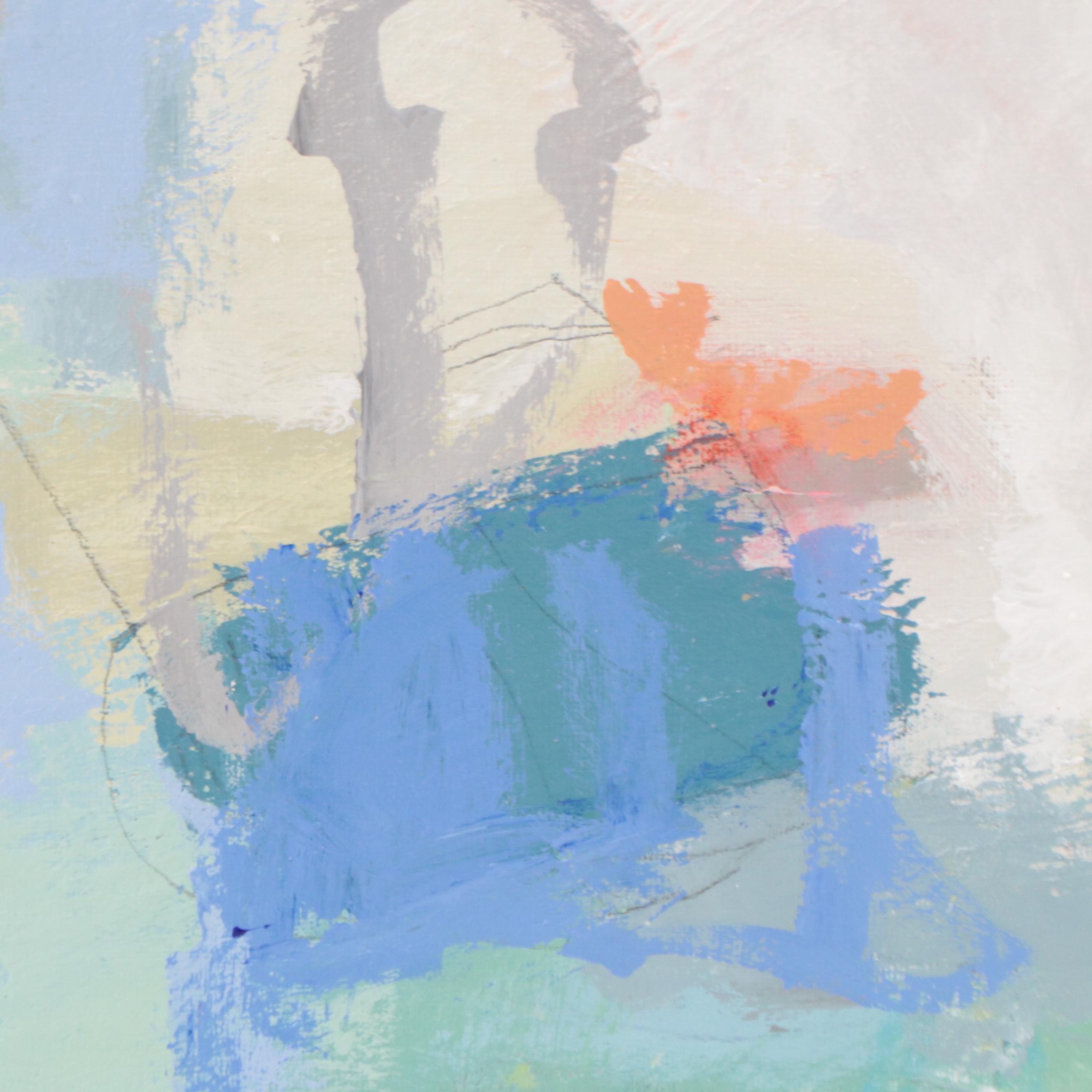 Lee Hafer Non-Objective Abstract Mixed Media Painting, Circa 2020