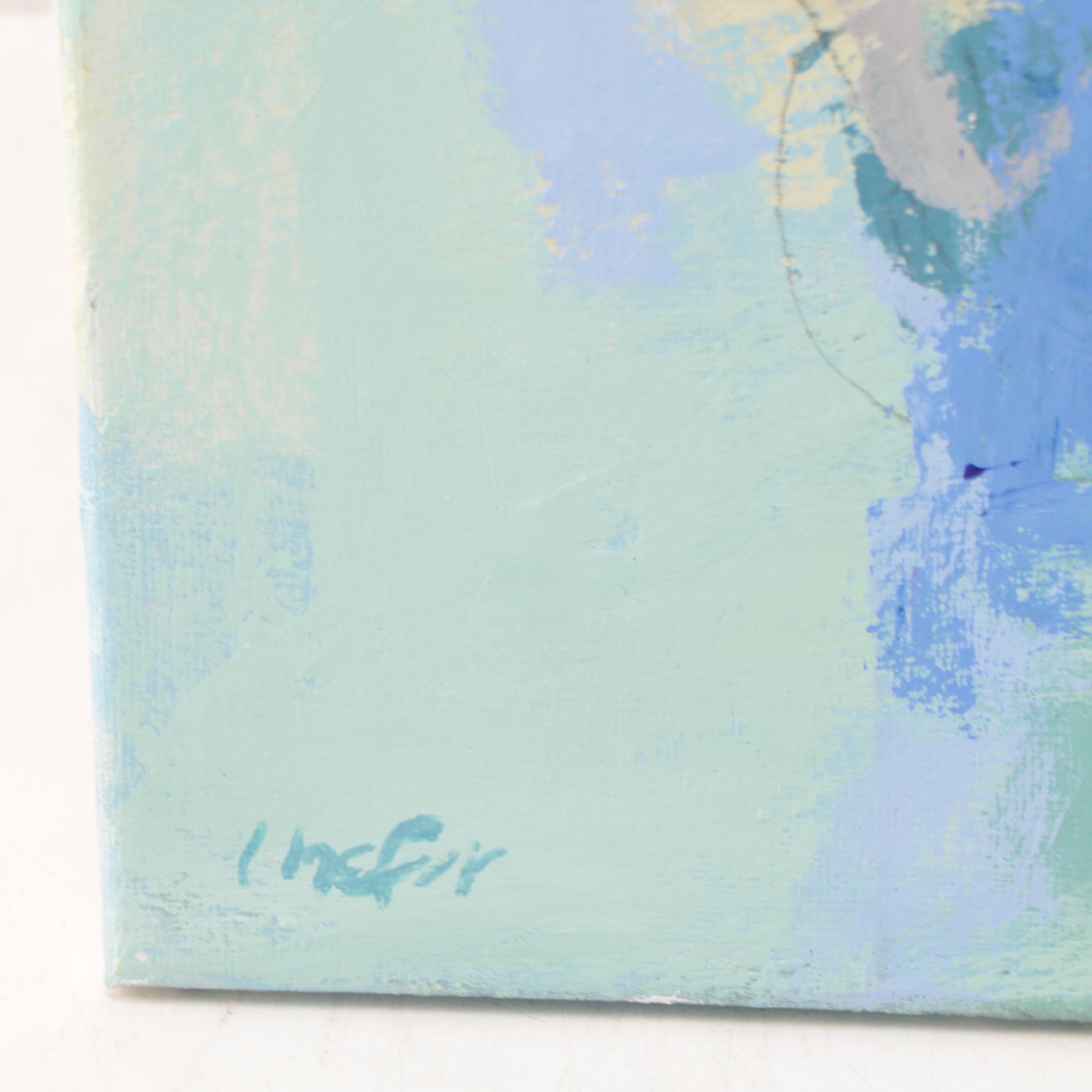 Lee Hafer Non-Objective Abstract Mixed Media Painting, Circa 2020