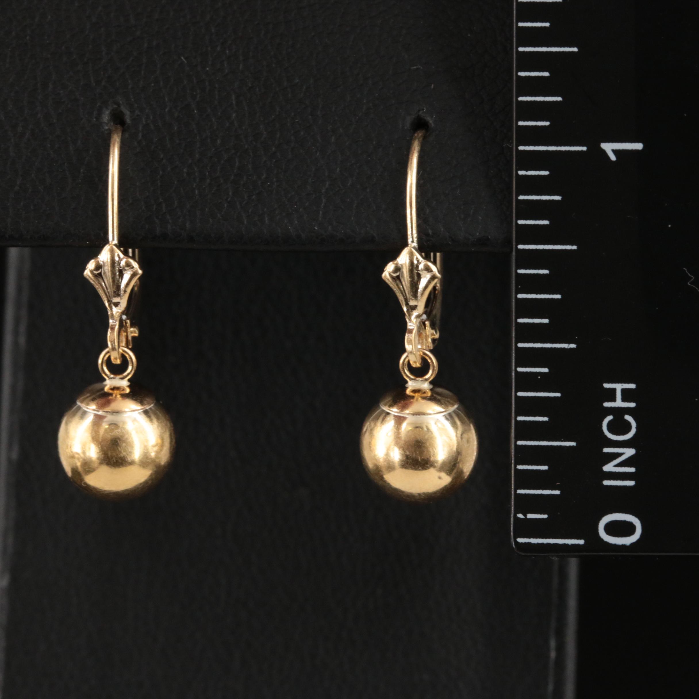 14K Sphere Earrings