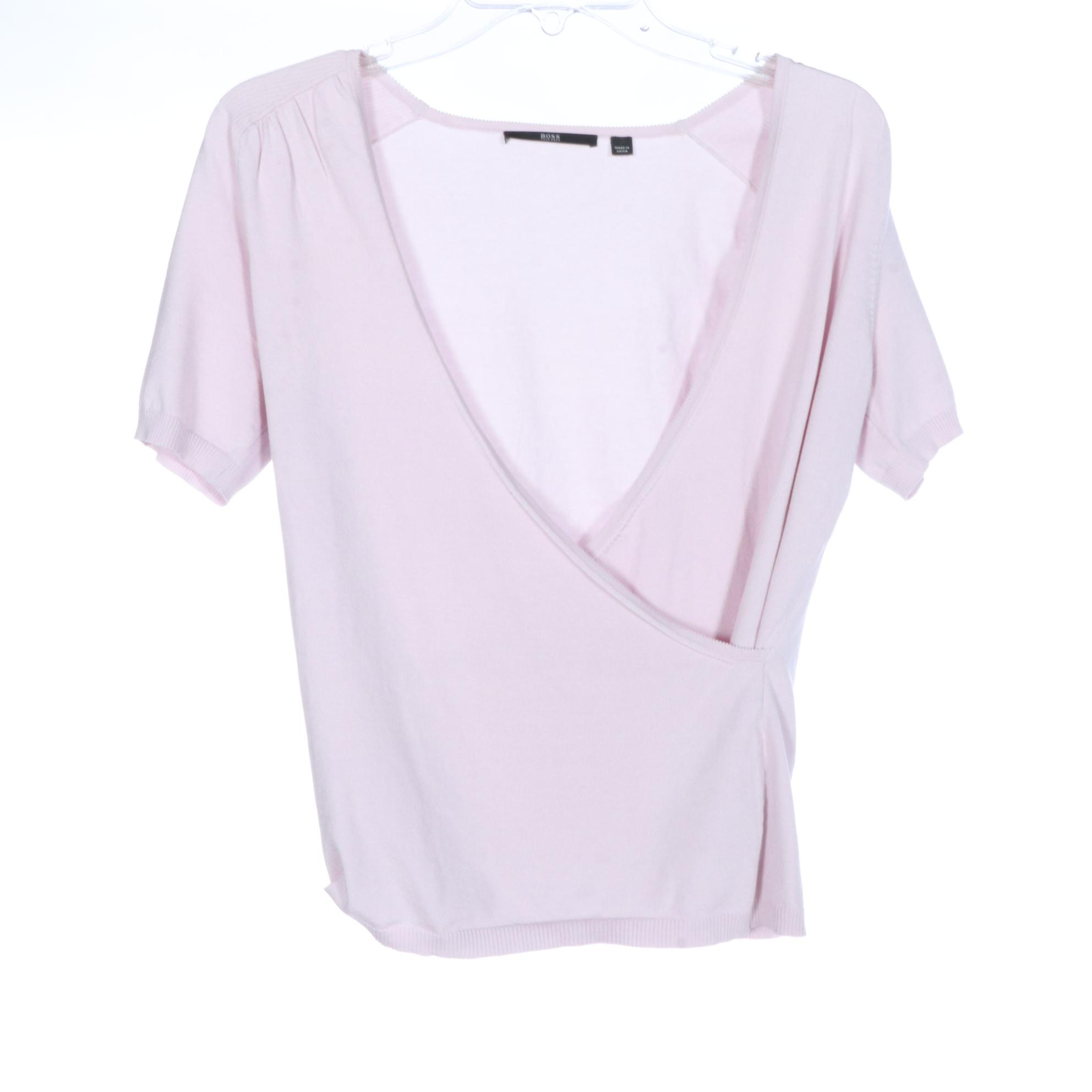 Salvatore Ferragamo Straight Skirt, Boss Hugo Boss Tie Blouse, and Sweater