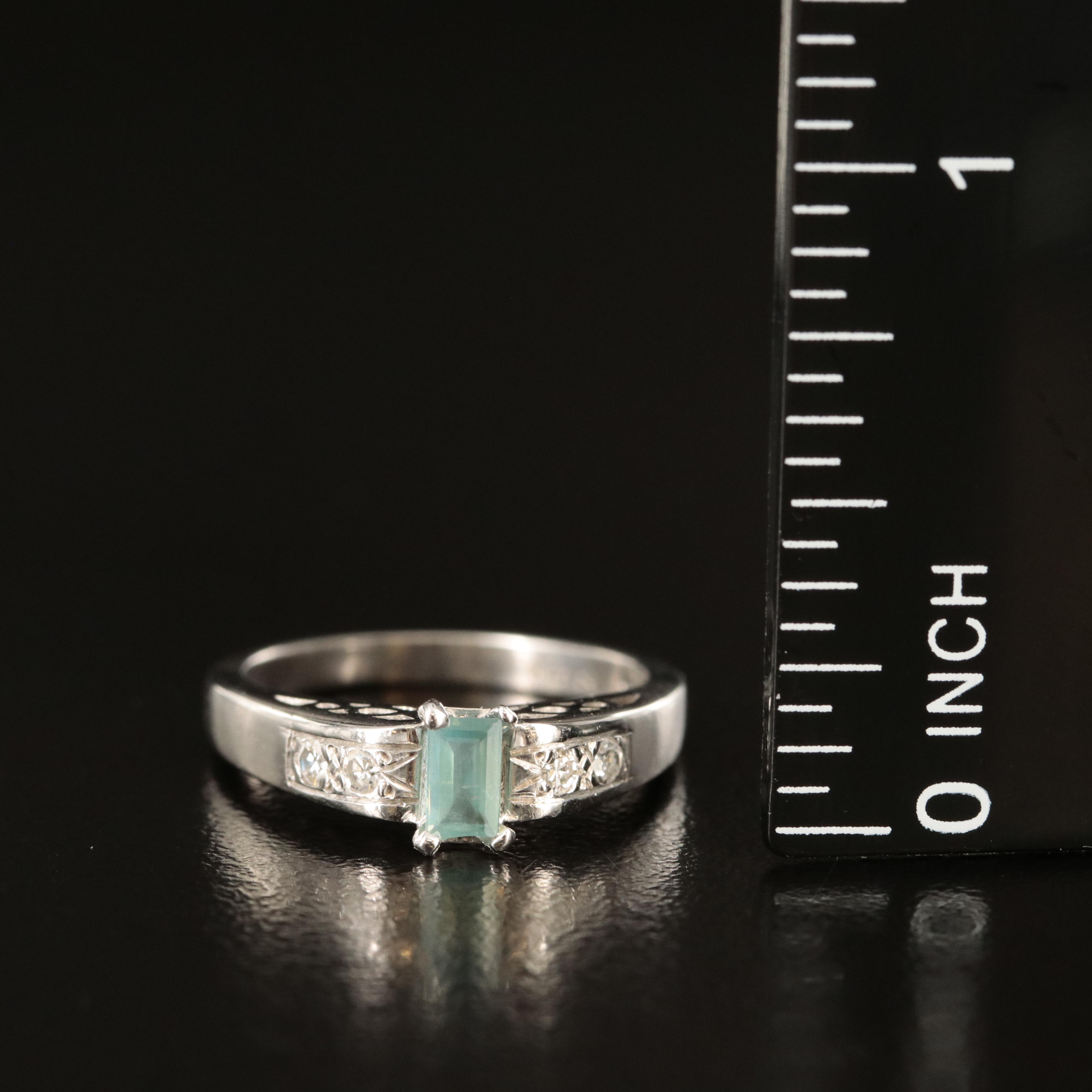 Platinum Alexandrite and Diamond Ring