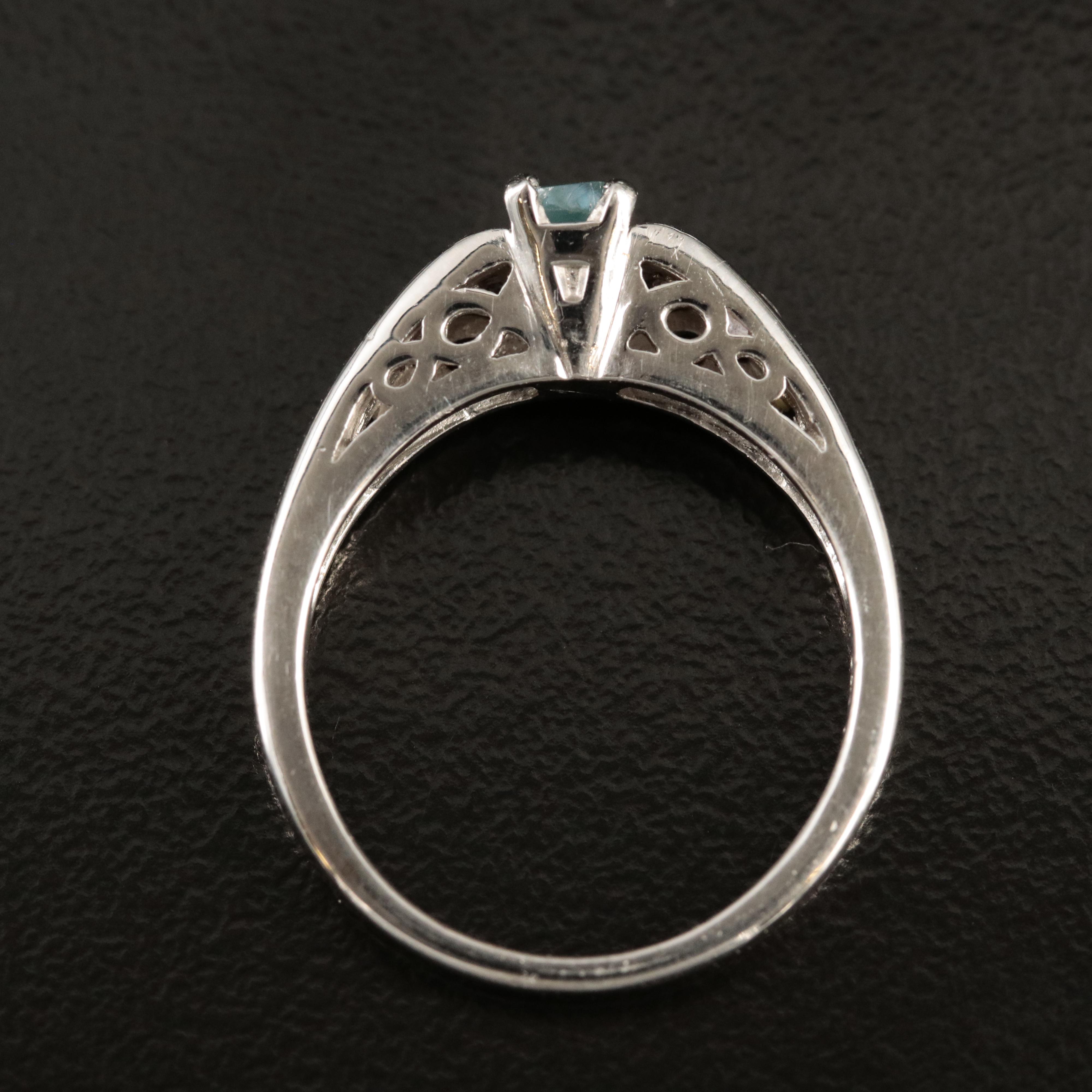 Platinum Alexandrite and Diamond Ring