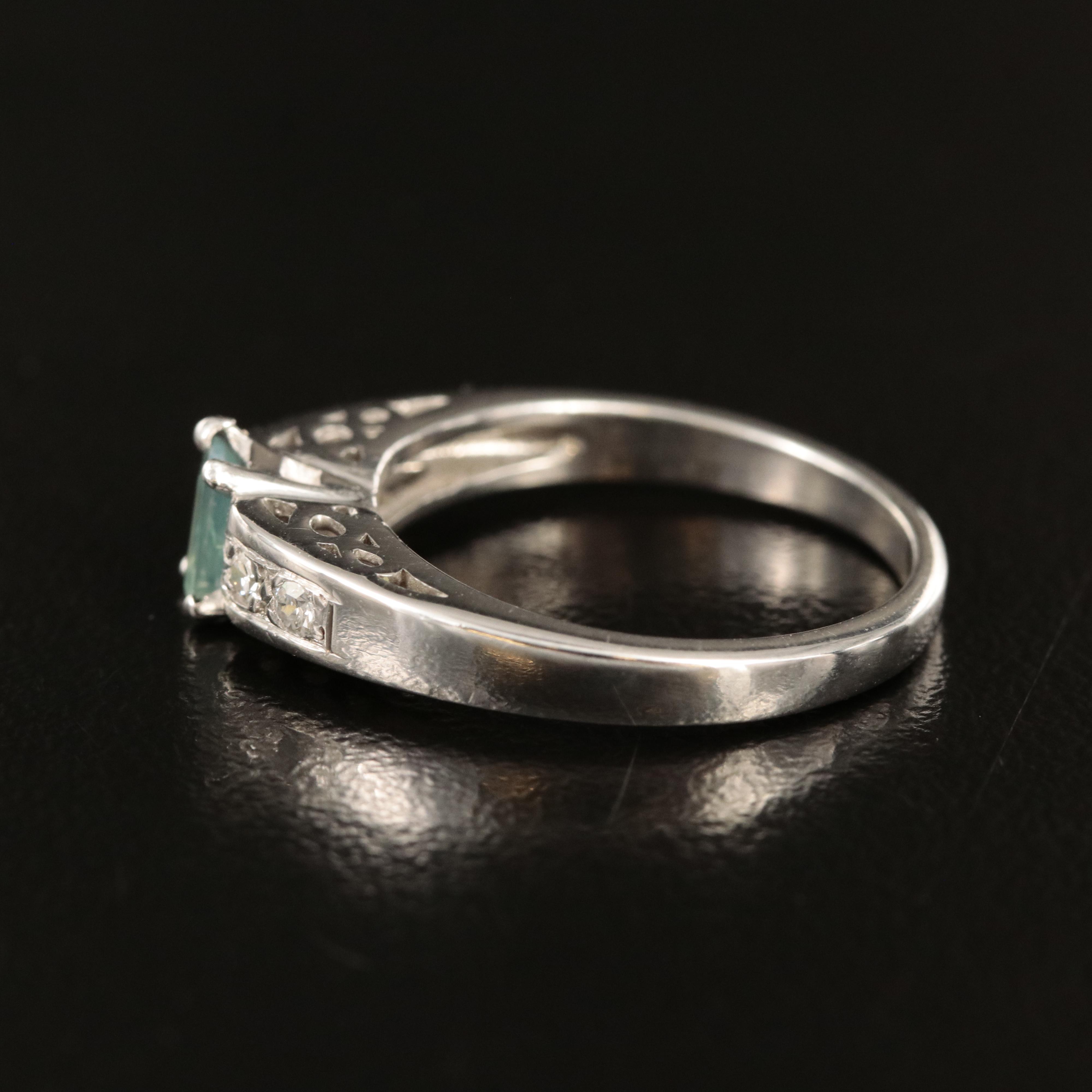 Platinum Alexandrite and Diamond Ring