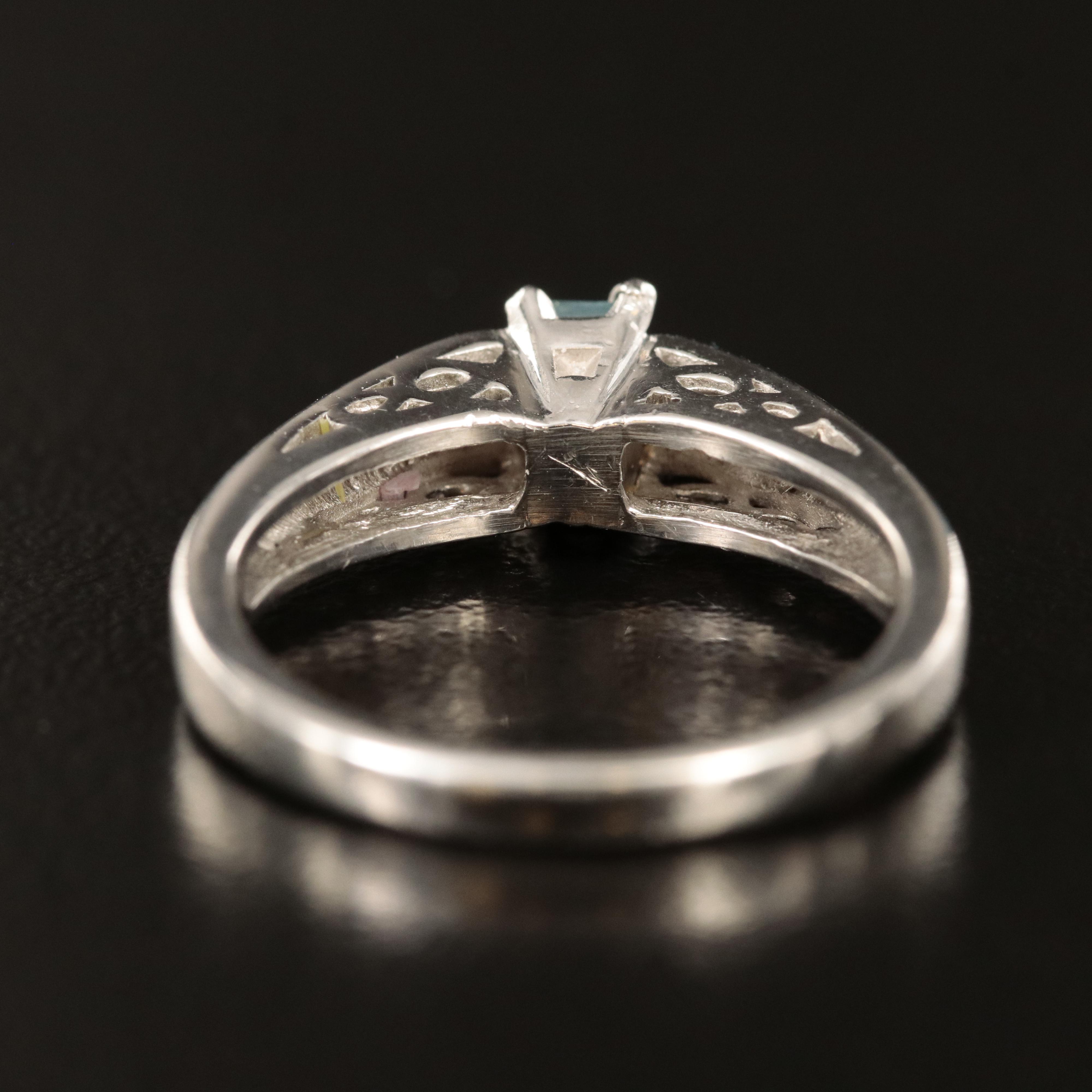 Platinum Alexandrite and Diamond Ring