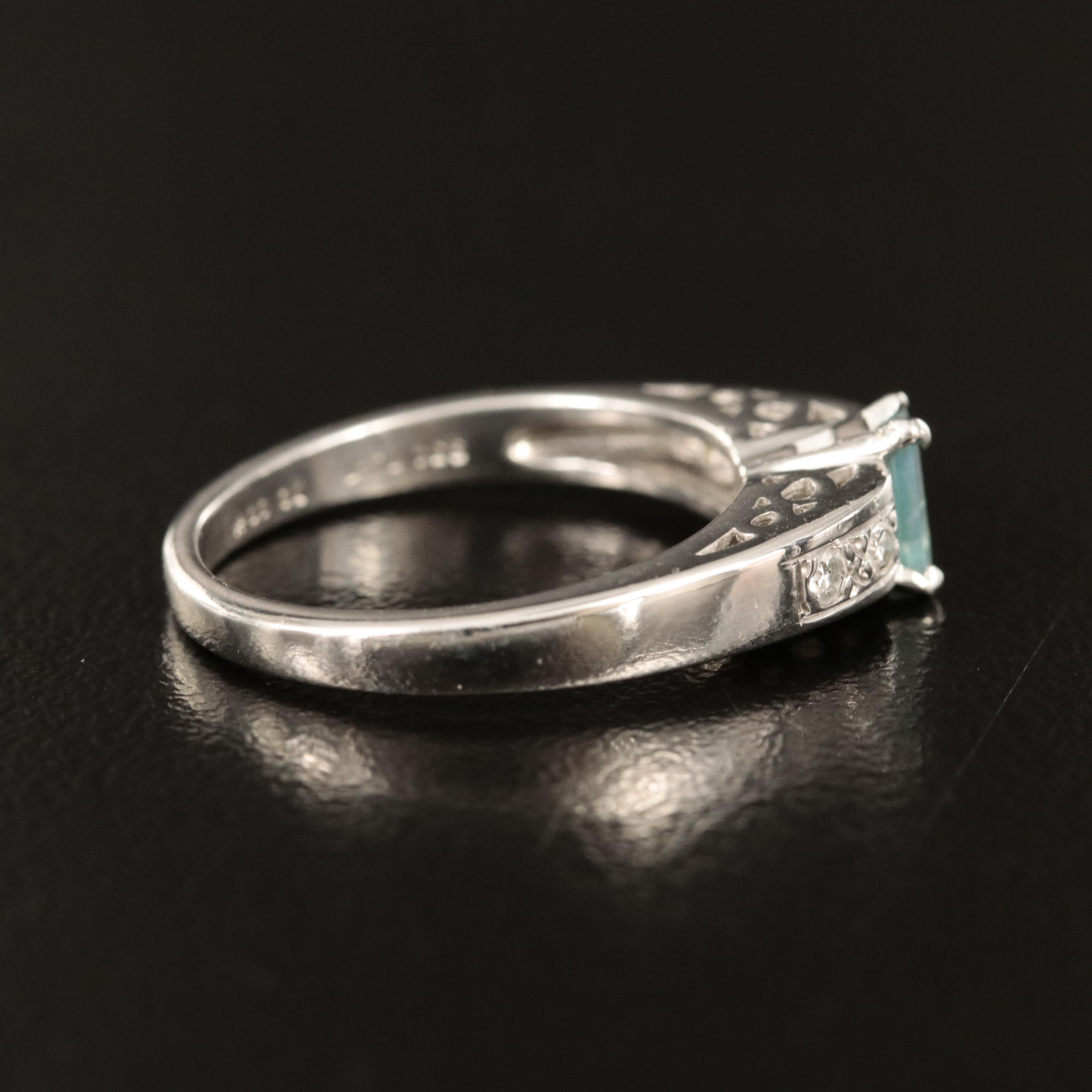 Platinum Alexandrite and Diamond Ring