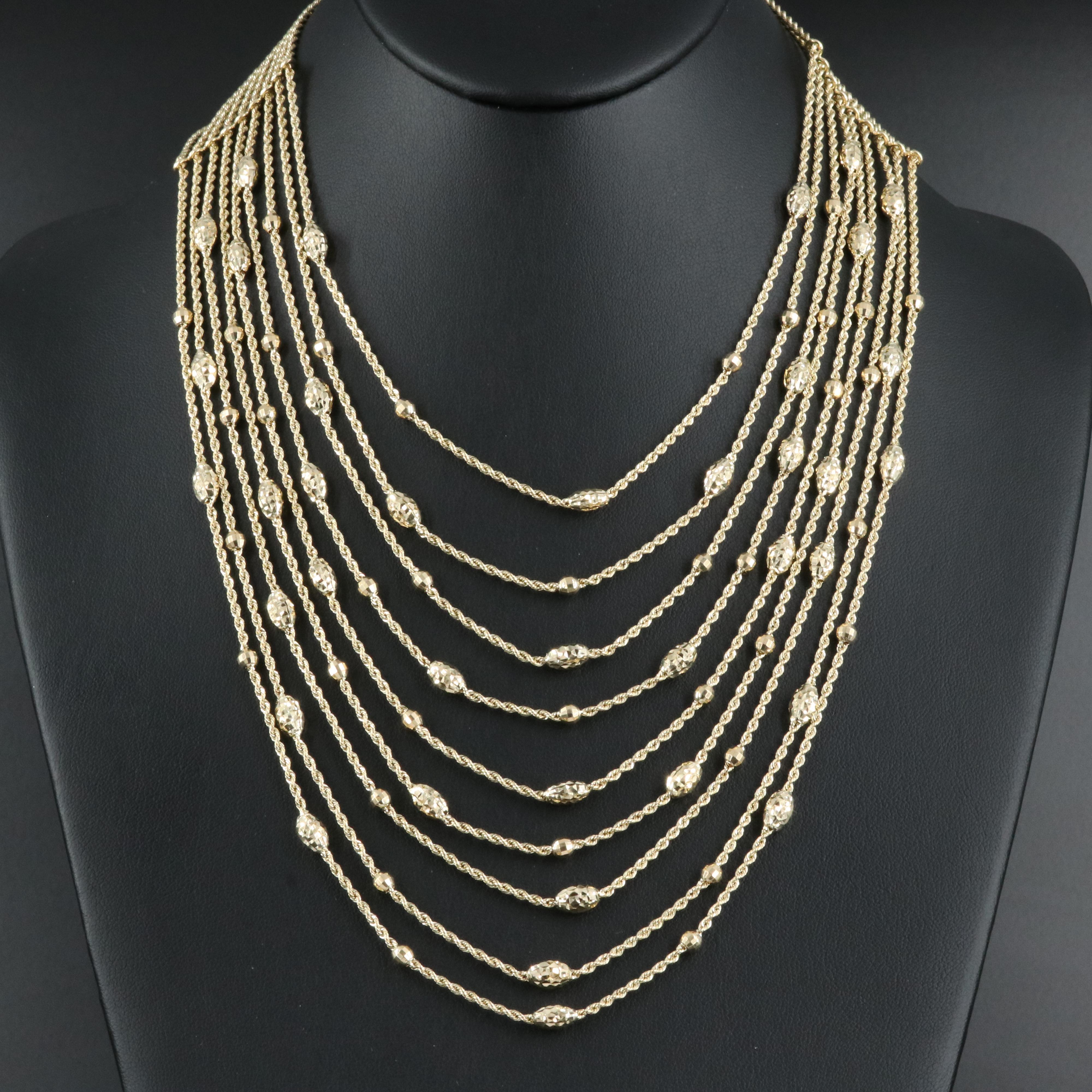 14K Layered Bib Necklace