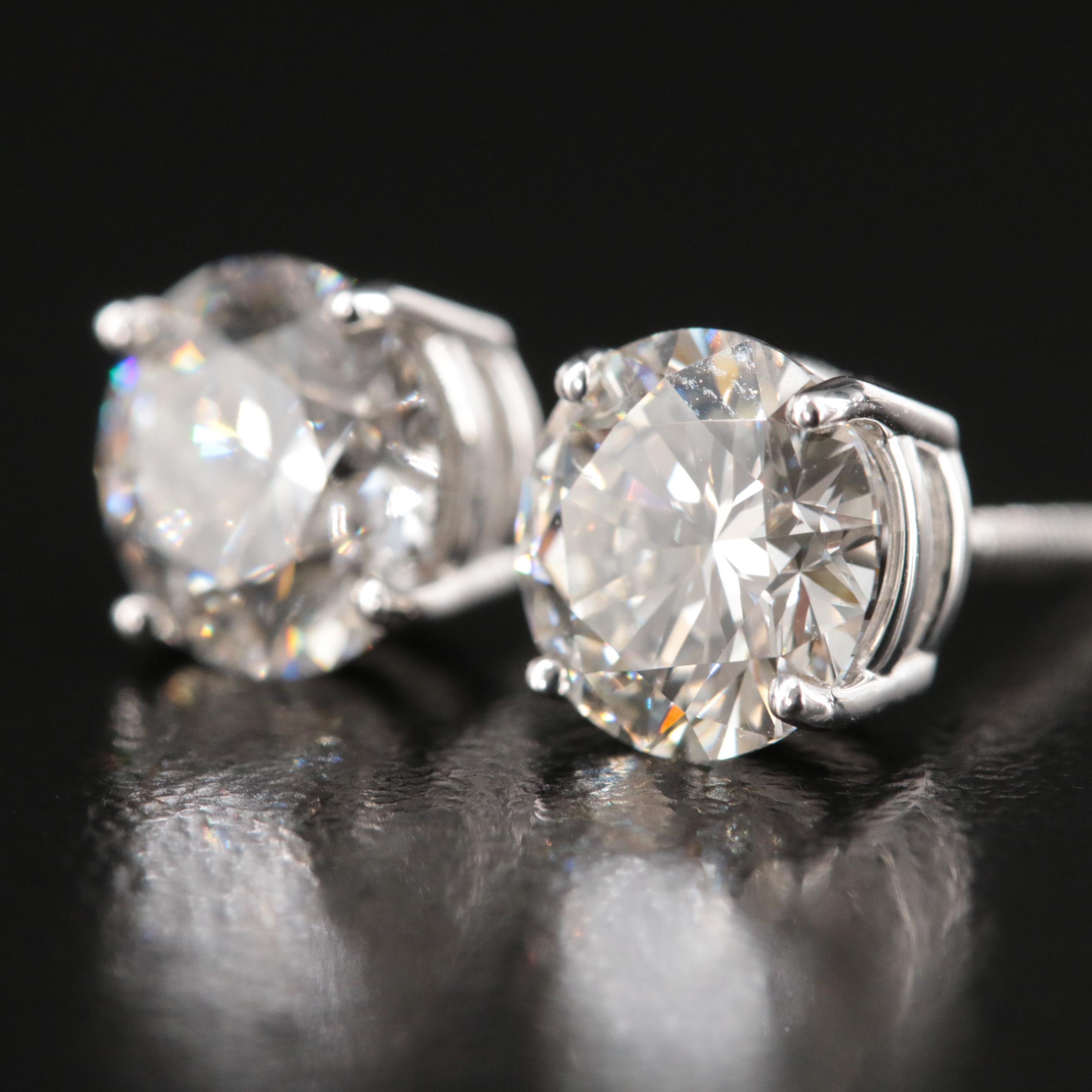 Platinum 3.01 CTW Lab Grown Diamond Earrings