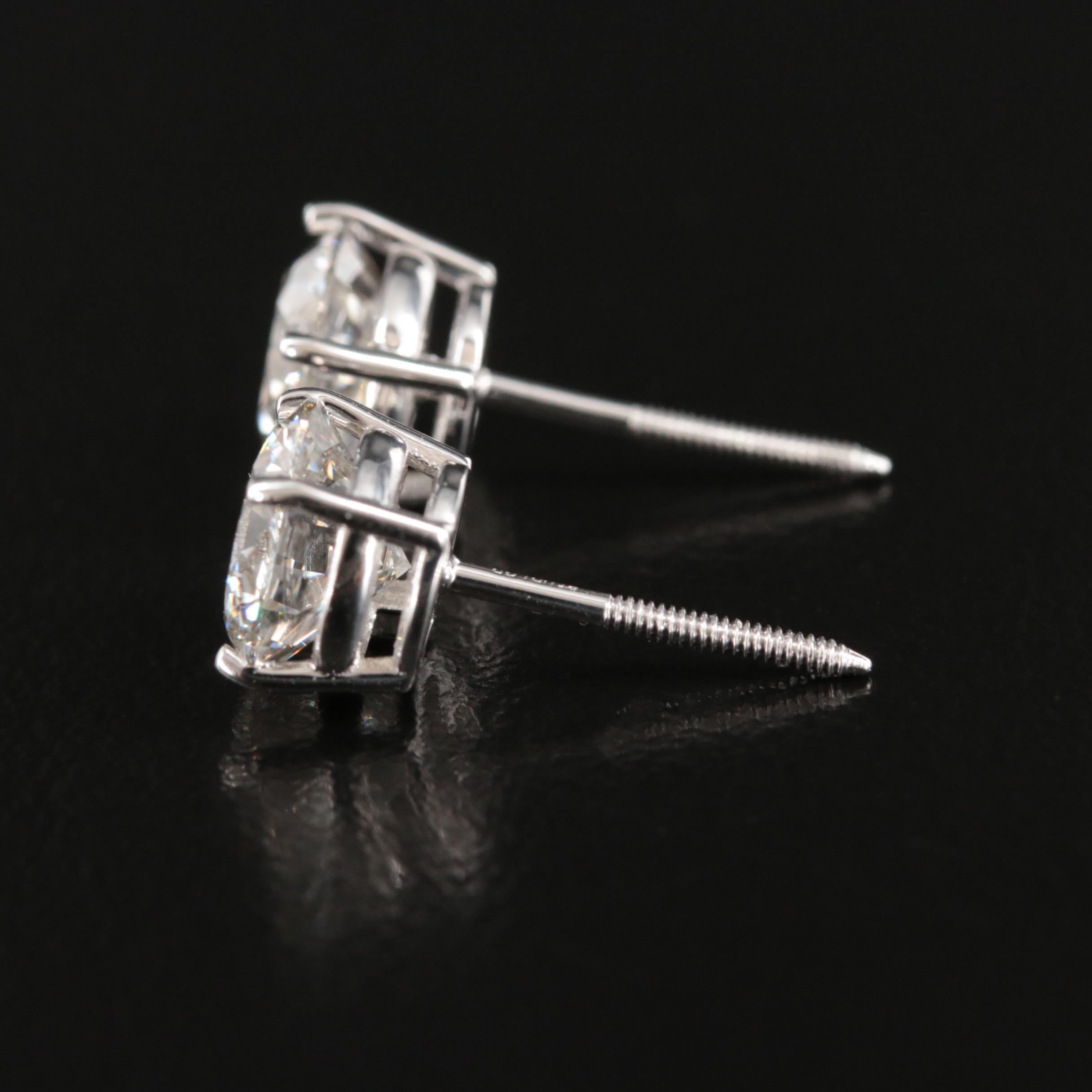 Platinum 3.01 CTW Lab Grown Diamond Earrings