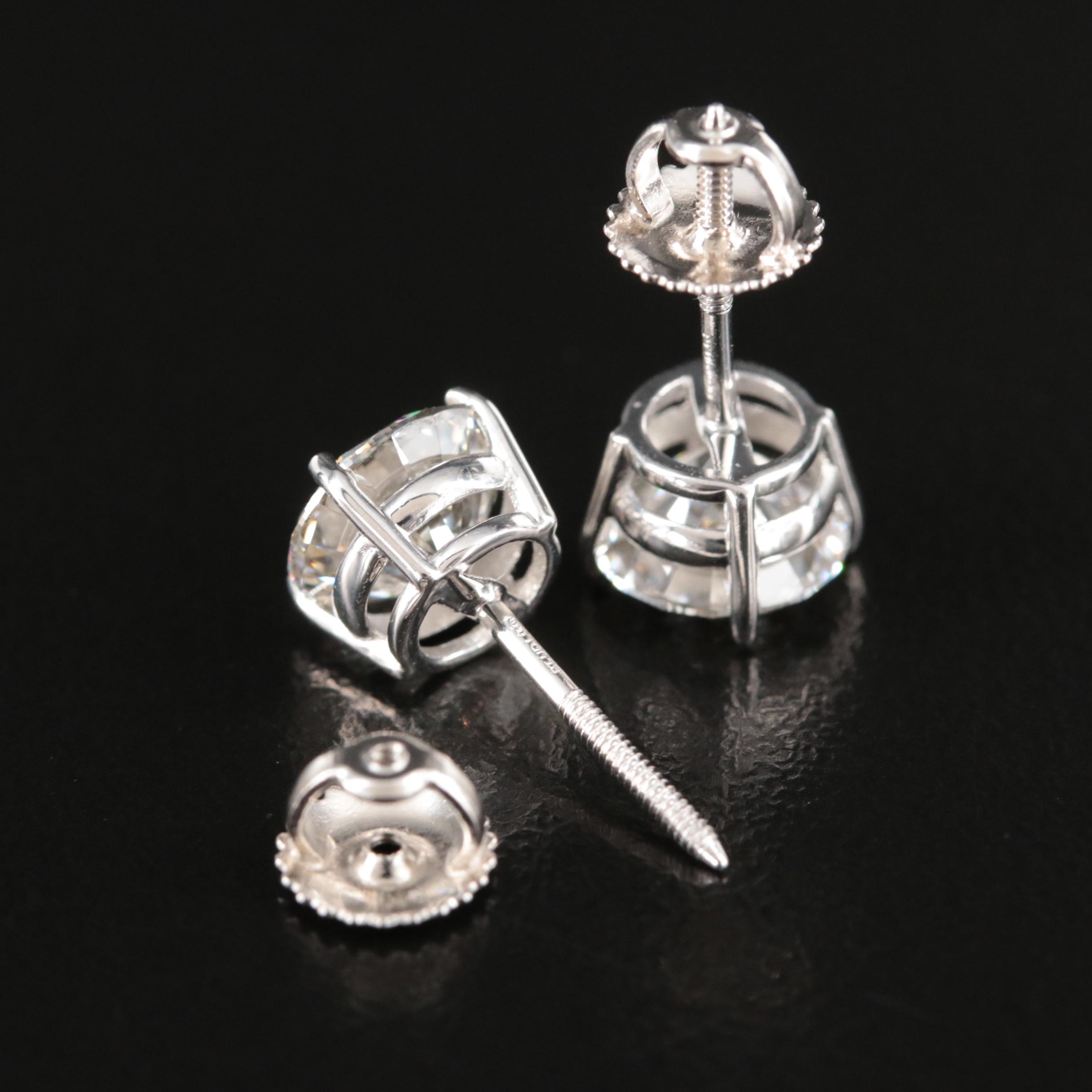 Platinum 3.01 CTW Lab Grown Diamond Earrings