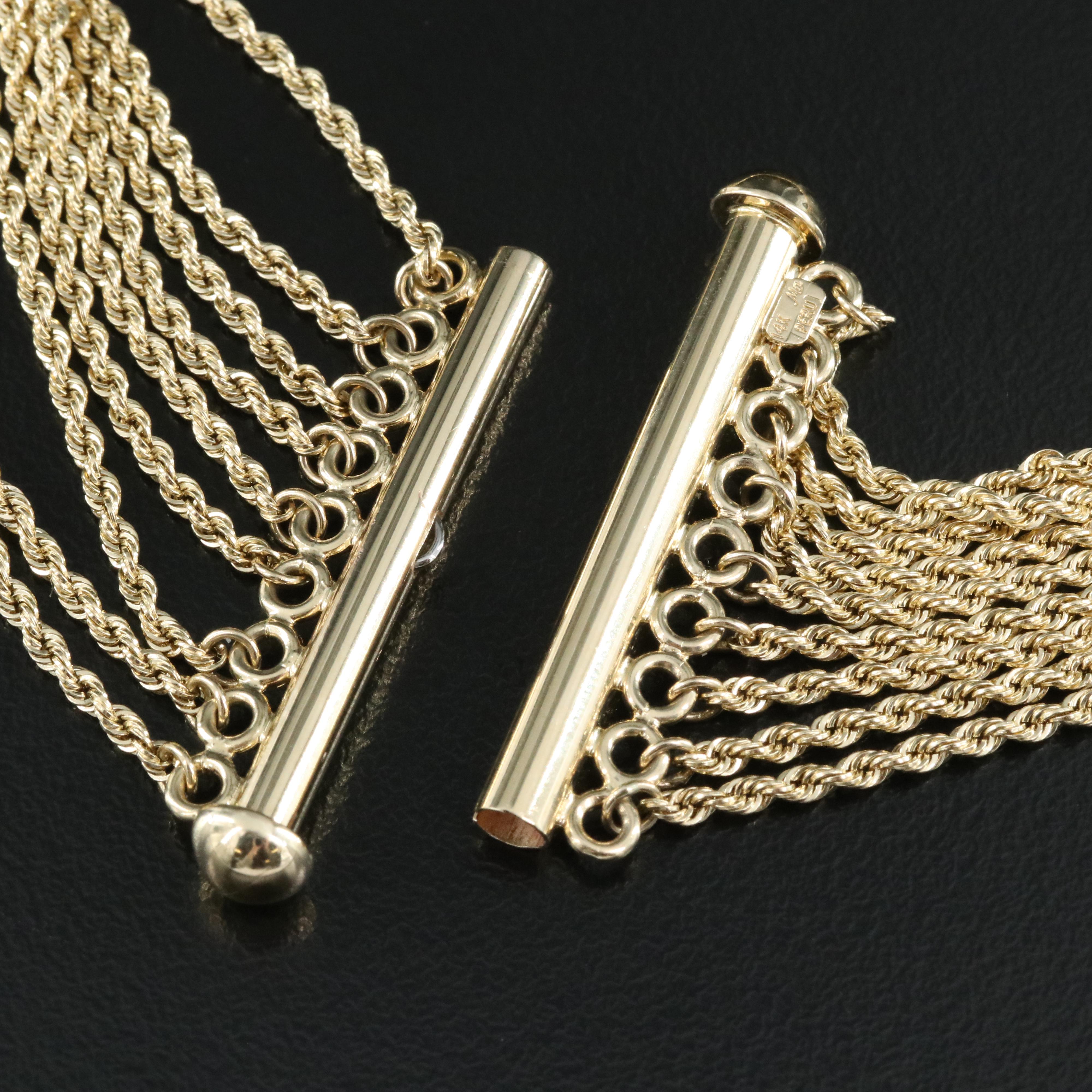 14K Layered Bib Necklace