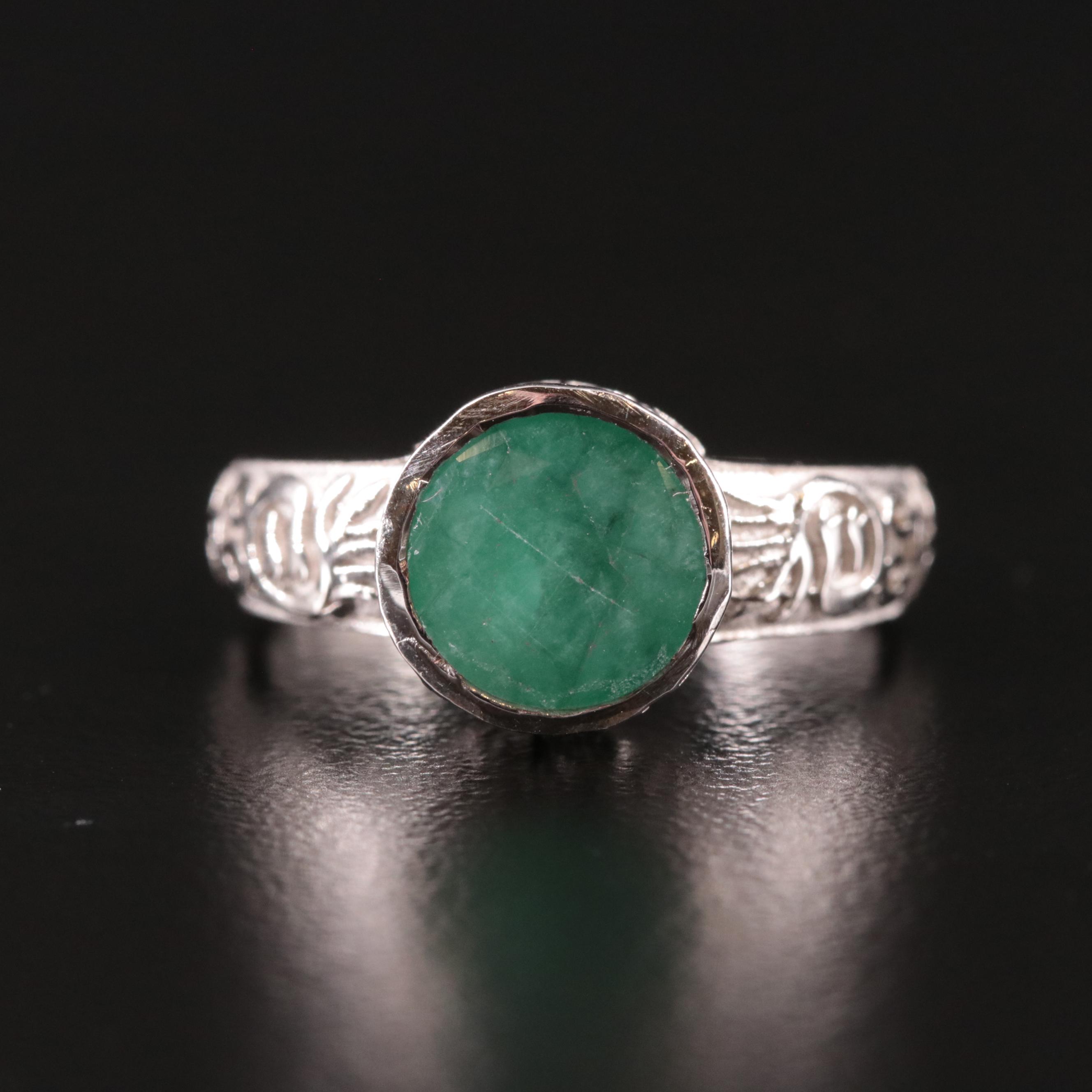Sterling Emerald Ring