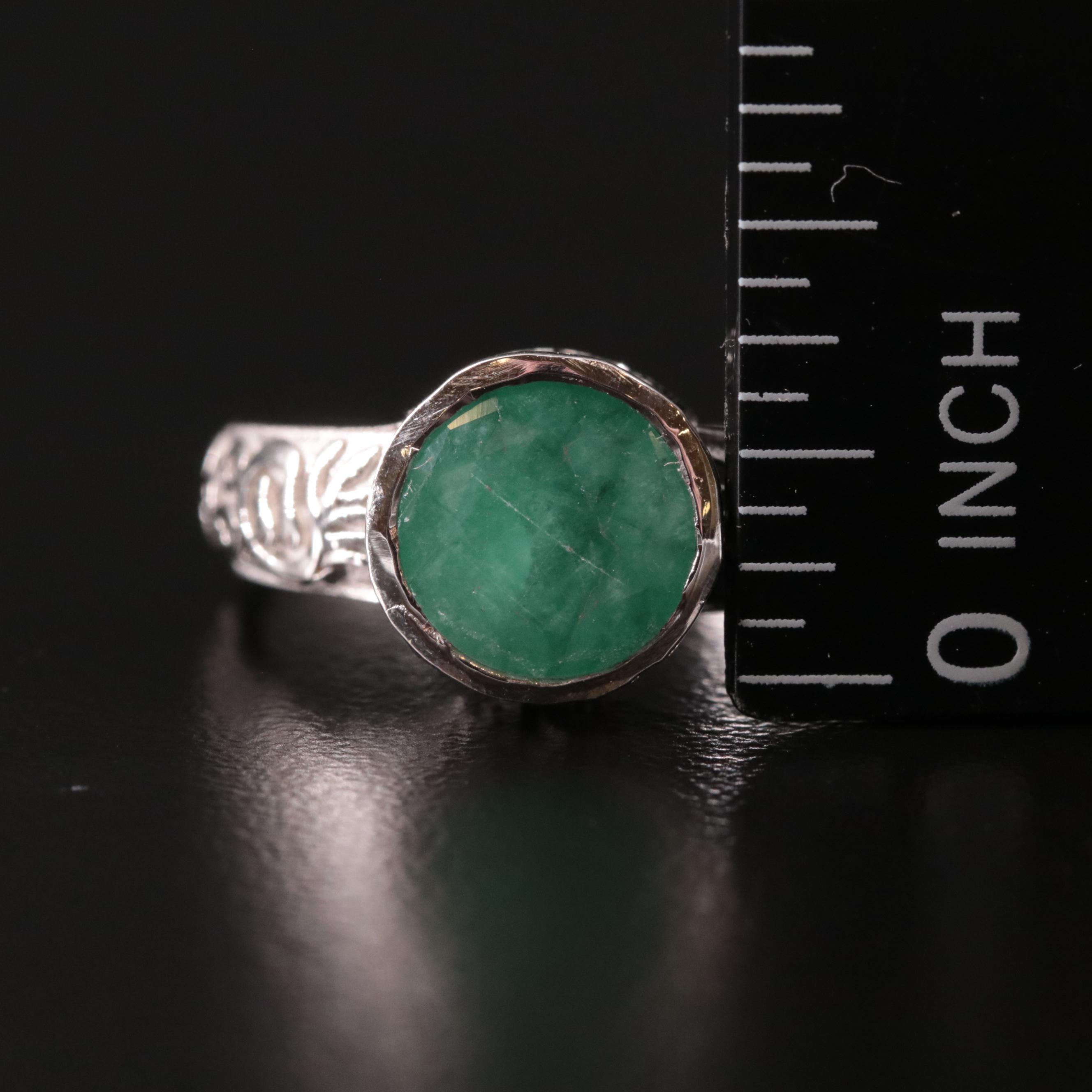 Sterling Emerald Ring