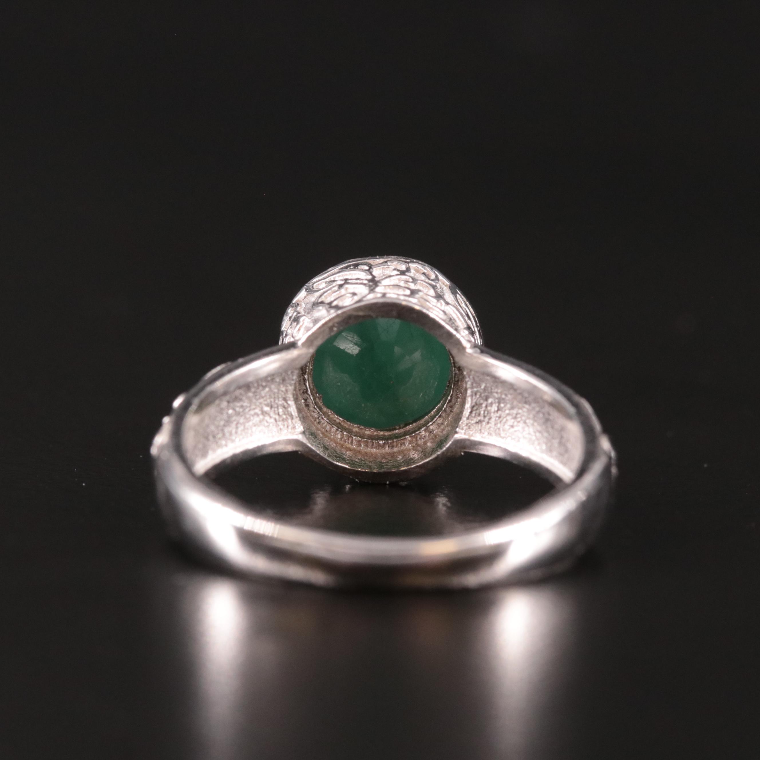 Sterling Emerald Ring