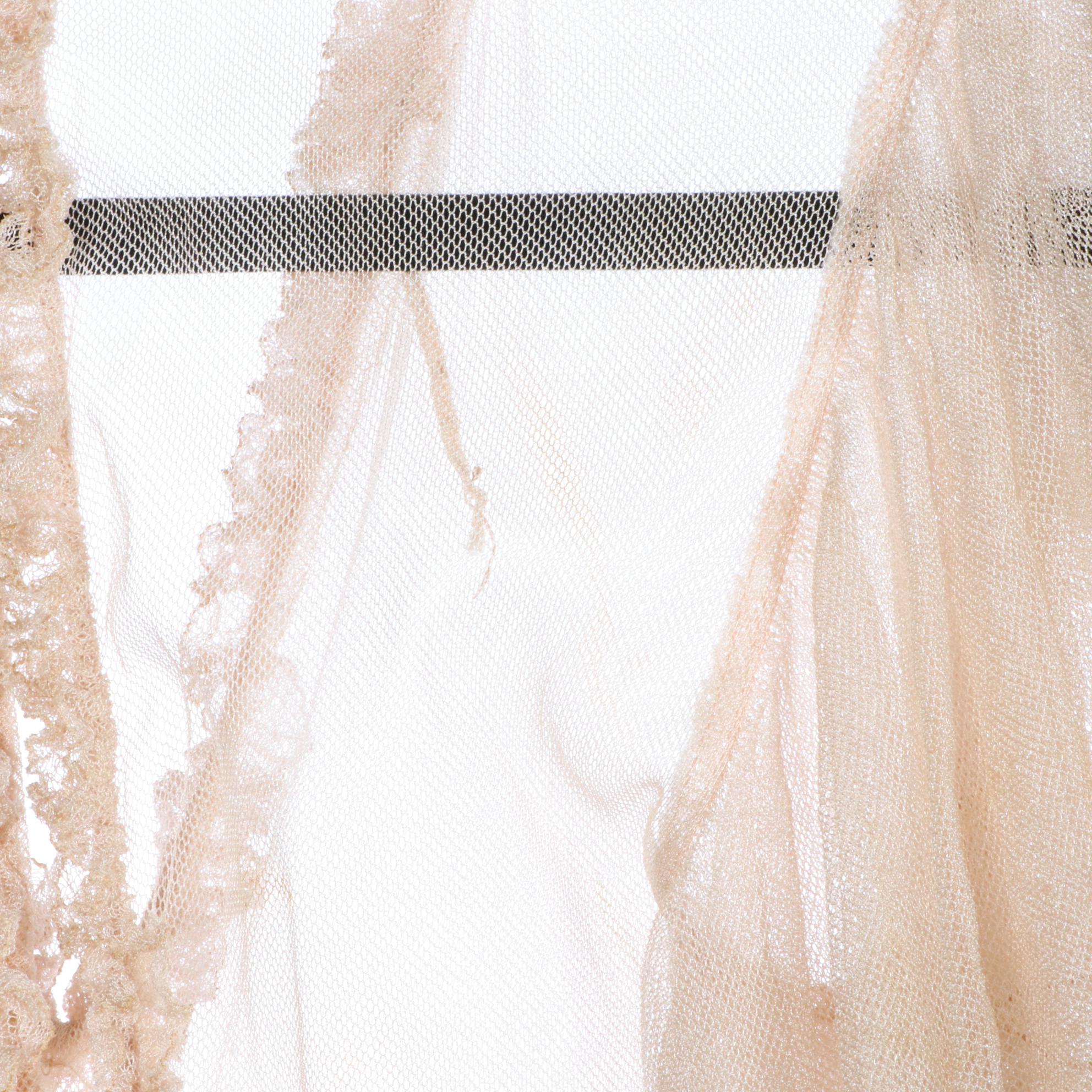 Fitted and Dropped Waist Sheer Lace Mesh Tiered Overdresses, circa 1930