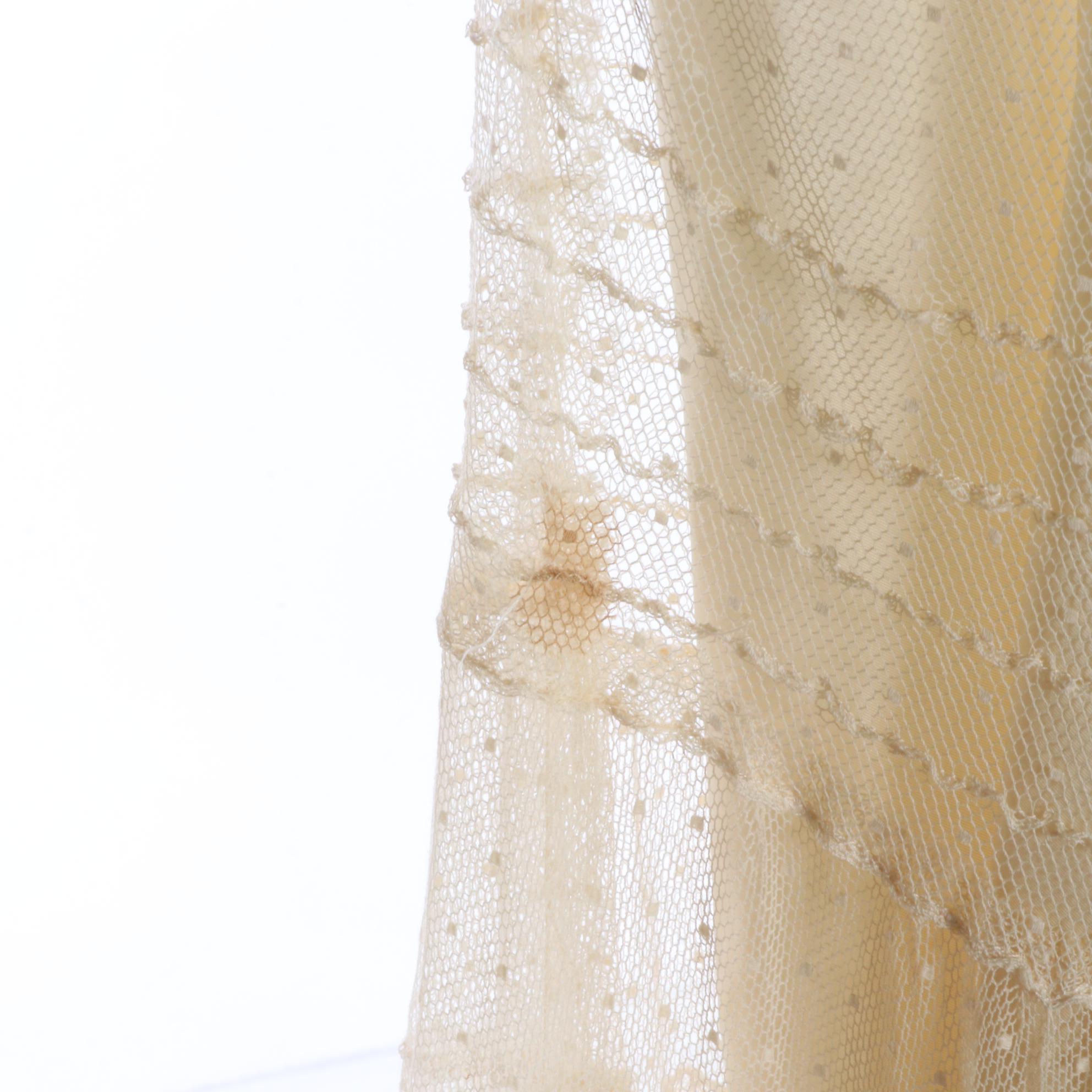 Fitted and Dropped Waist Sheer Lace Mesh Tiered Overdresses, circa 1930