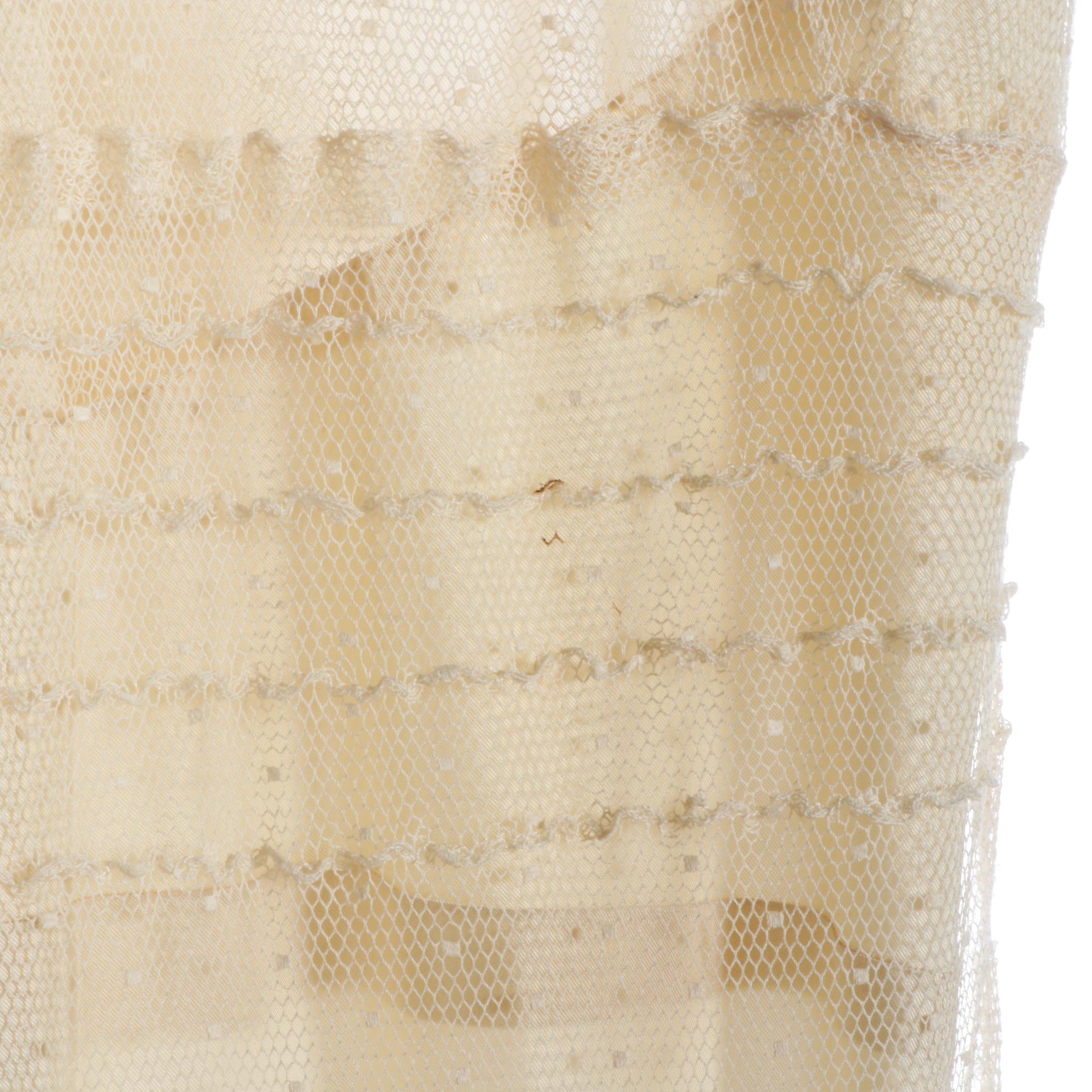 Fitted and Dropped Waist Sheer Lace Mesh Tiered Overdresses, circa 1930