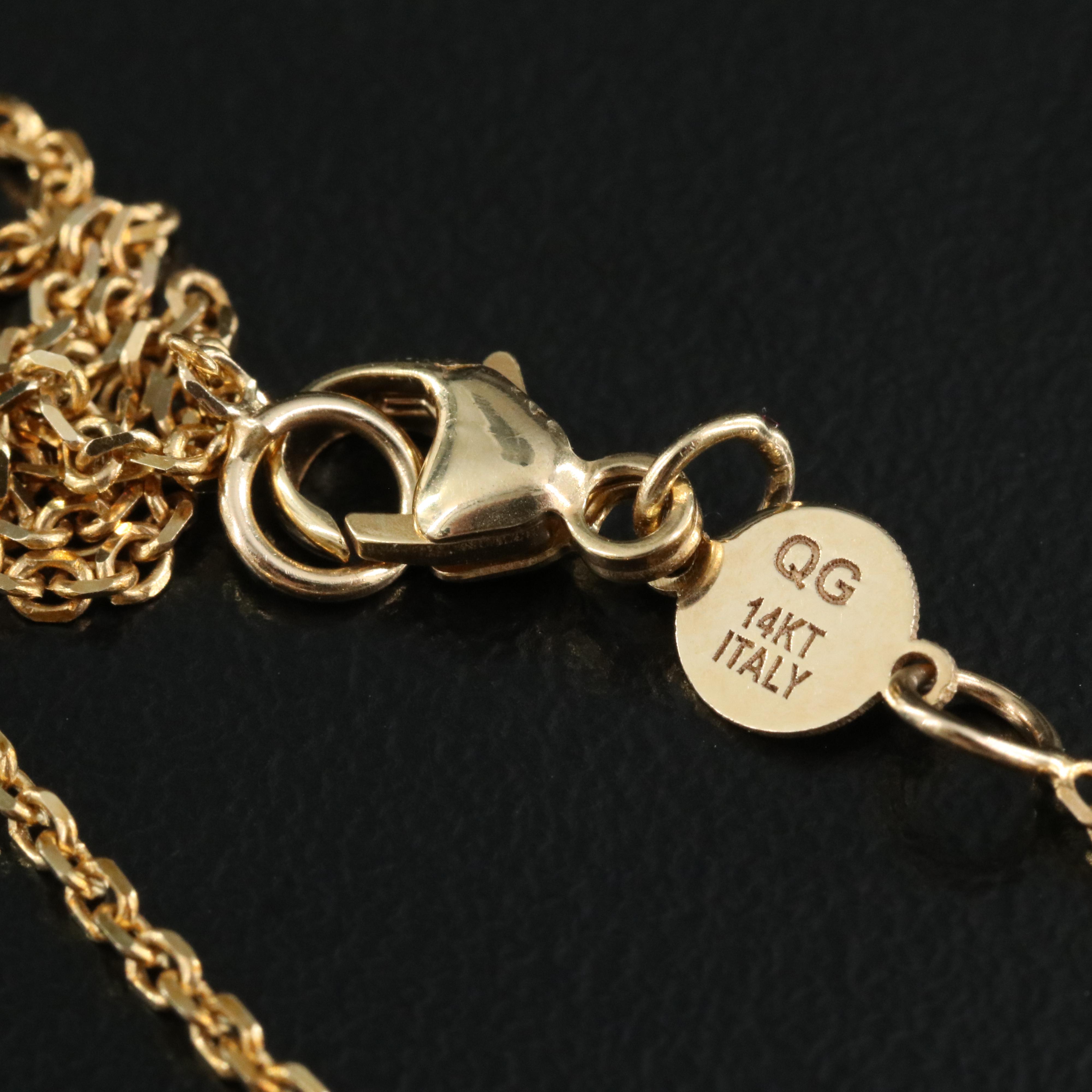 Italian 14K Textured Disks Necklace