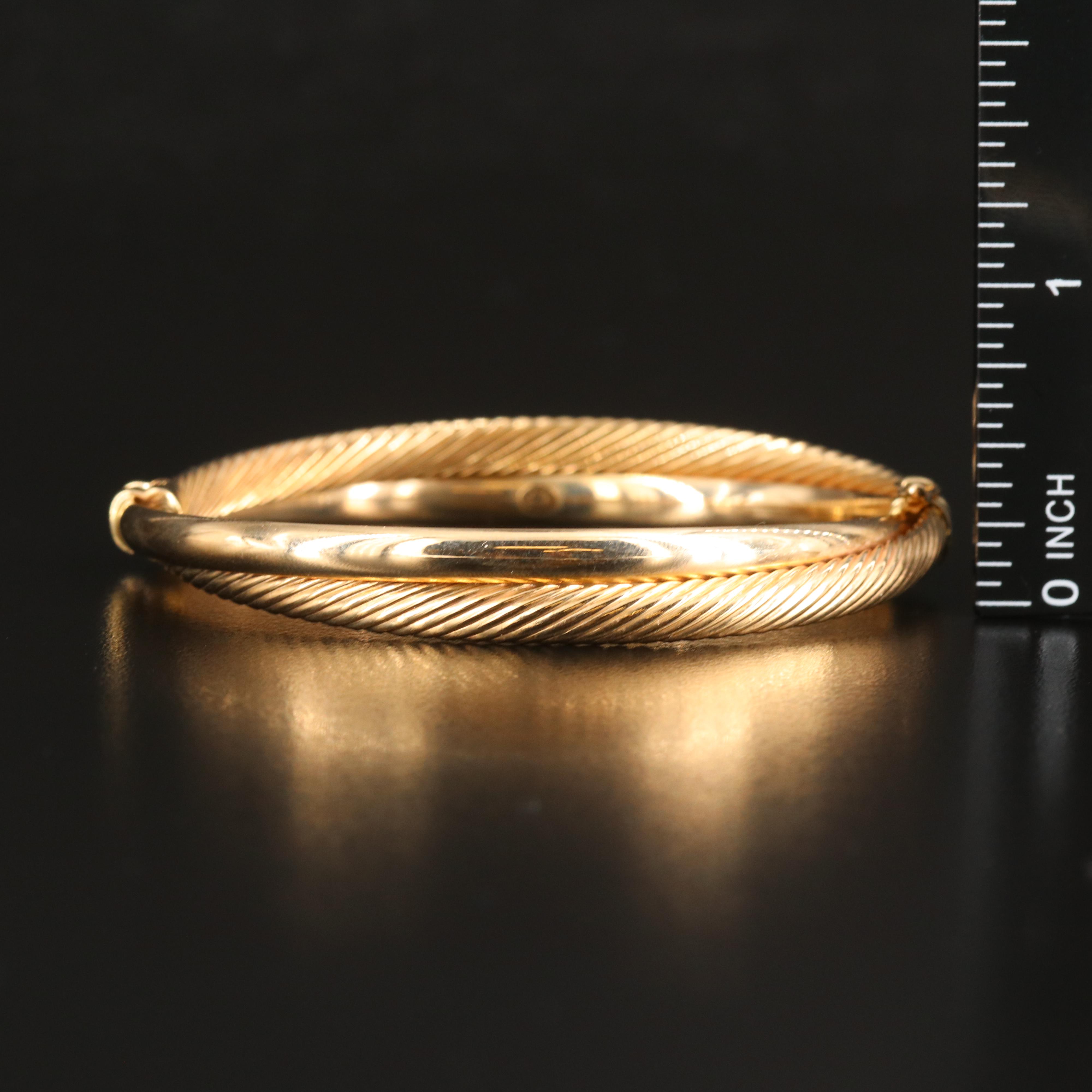 14K Crossover Hinged Bangle