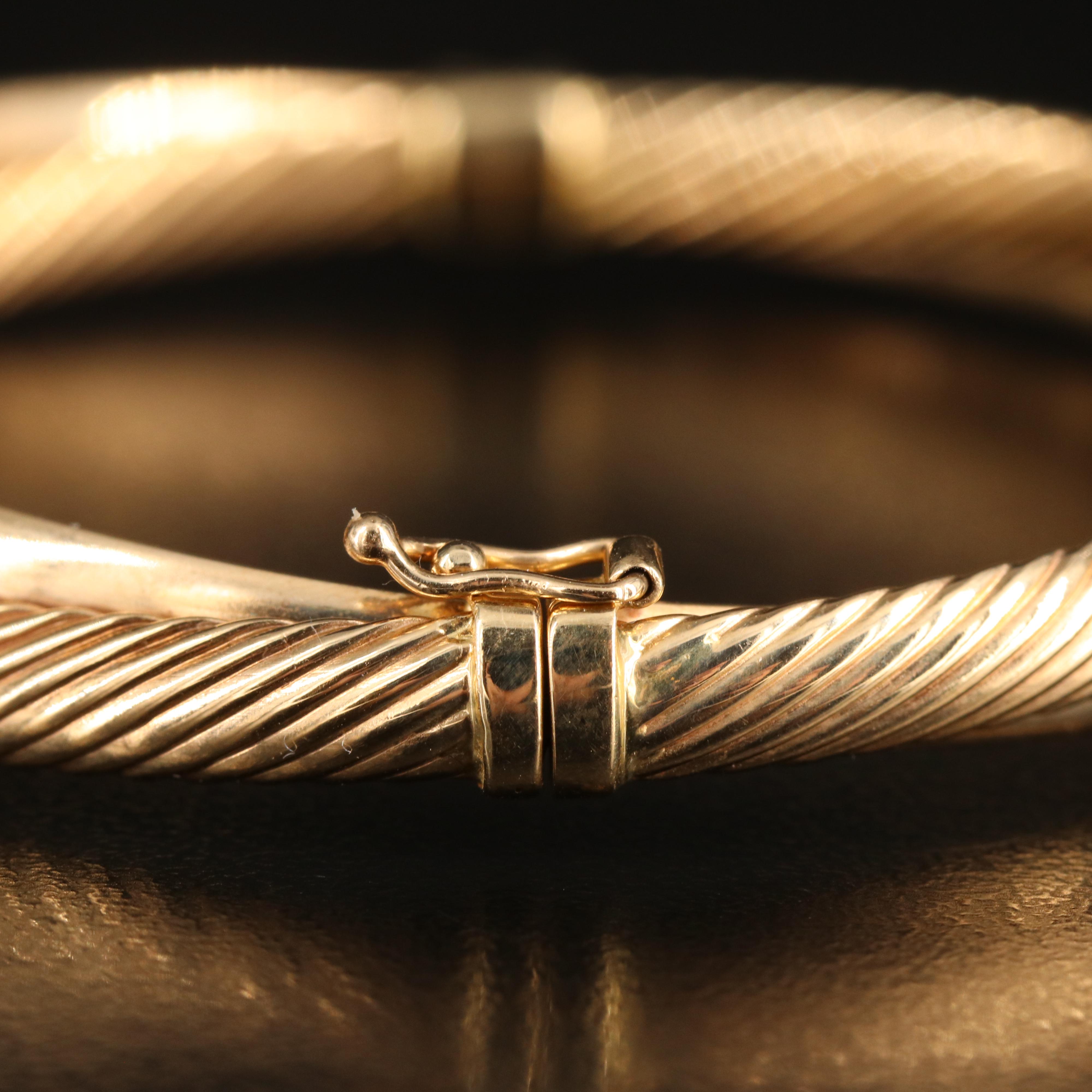 14K Crossover Hinged Bangle