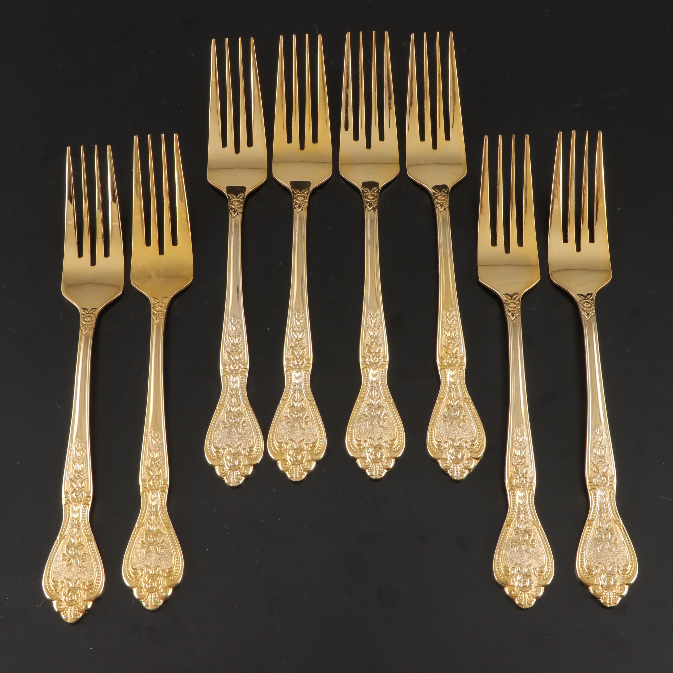 Stanley Roberts "Gold Royalty" Electroplated Stainless Steel Flatware