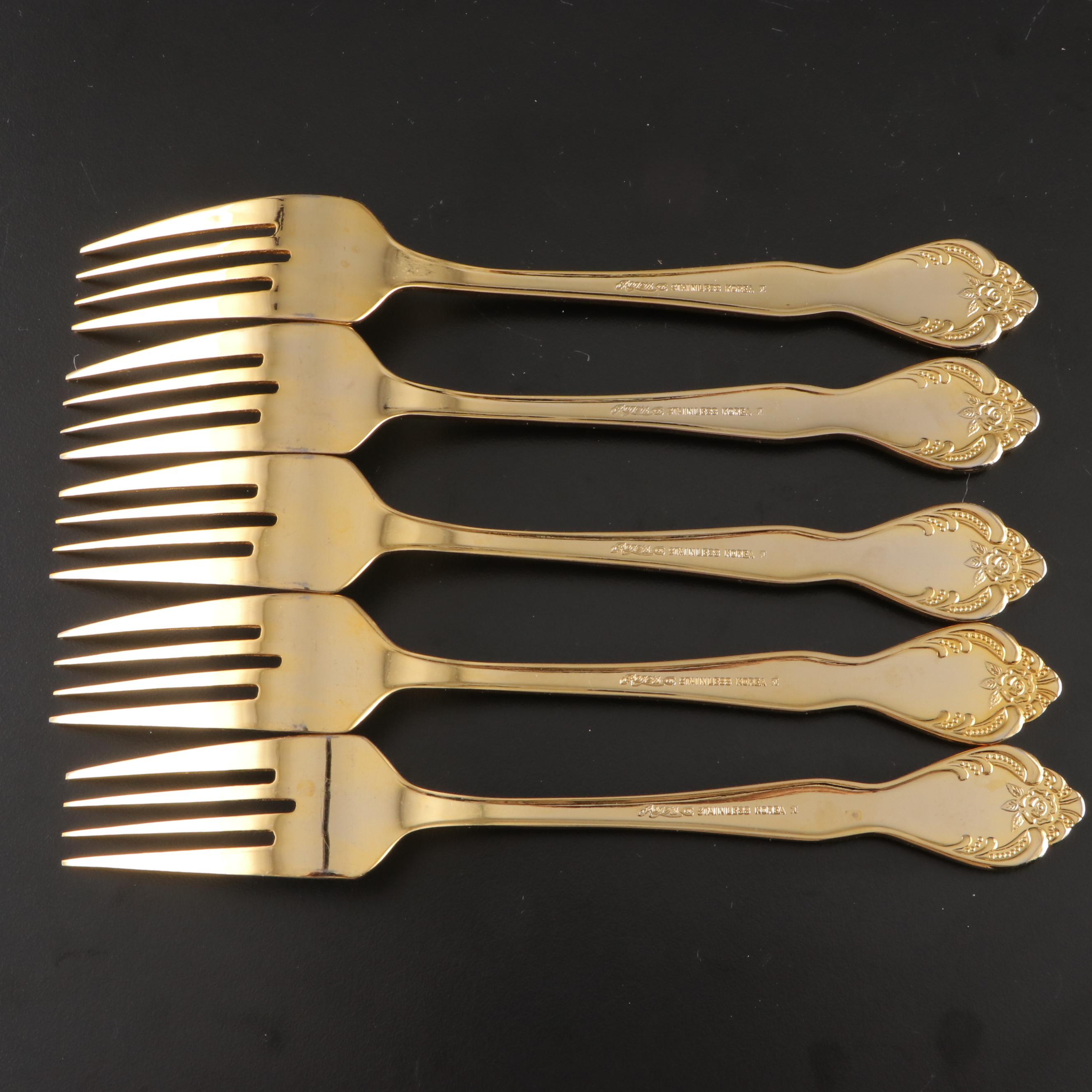 Stanley Roberts "Gold Royalty" Electroplated Stainless Steel Flatware