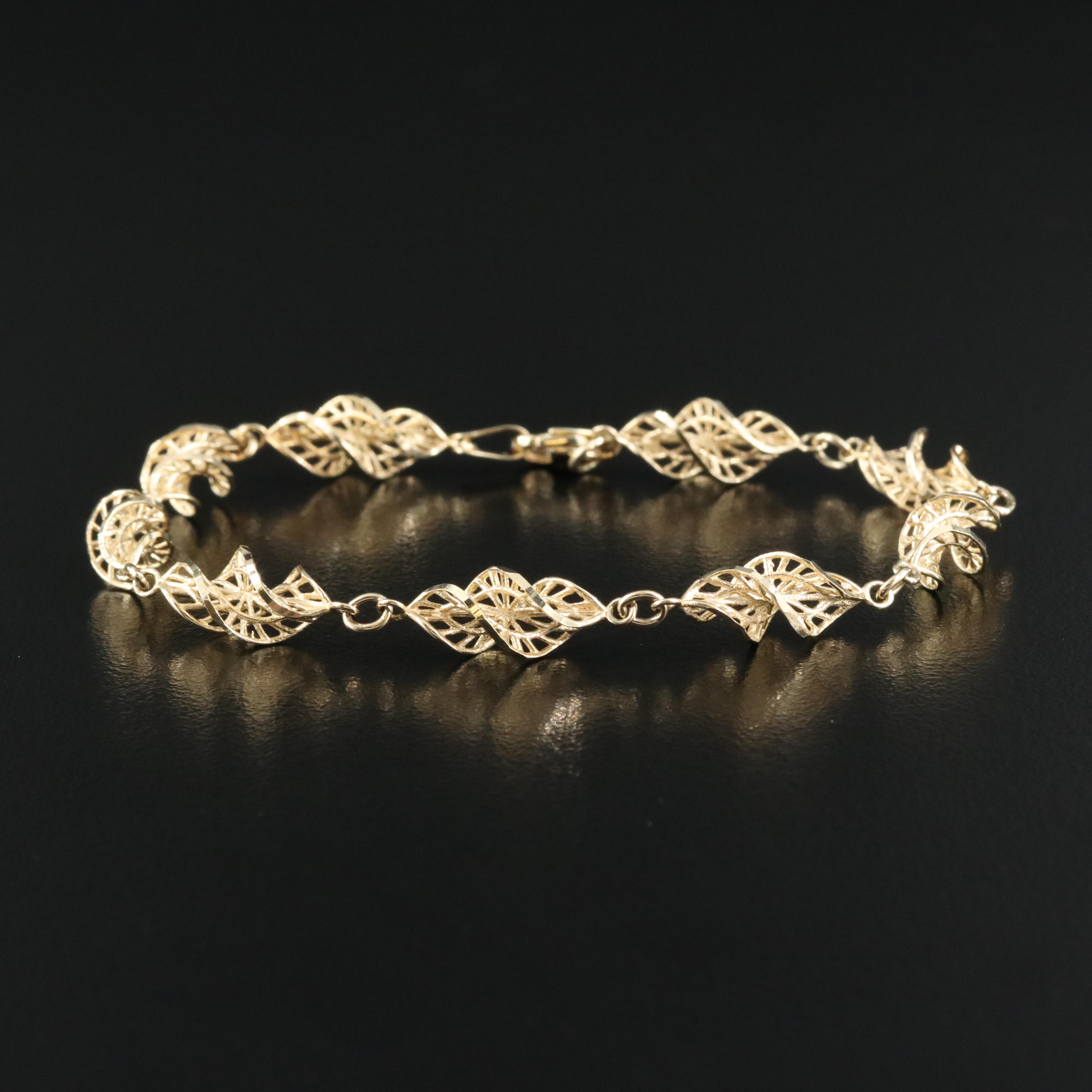 14K Fancy Link Bracelet