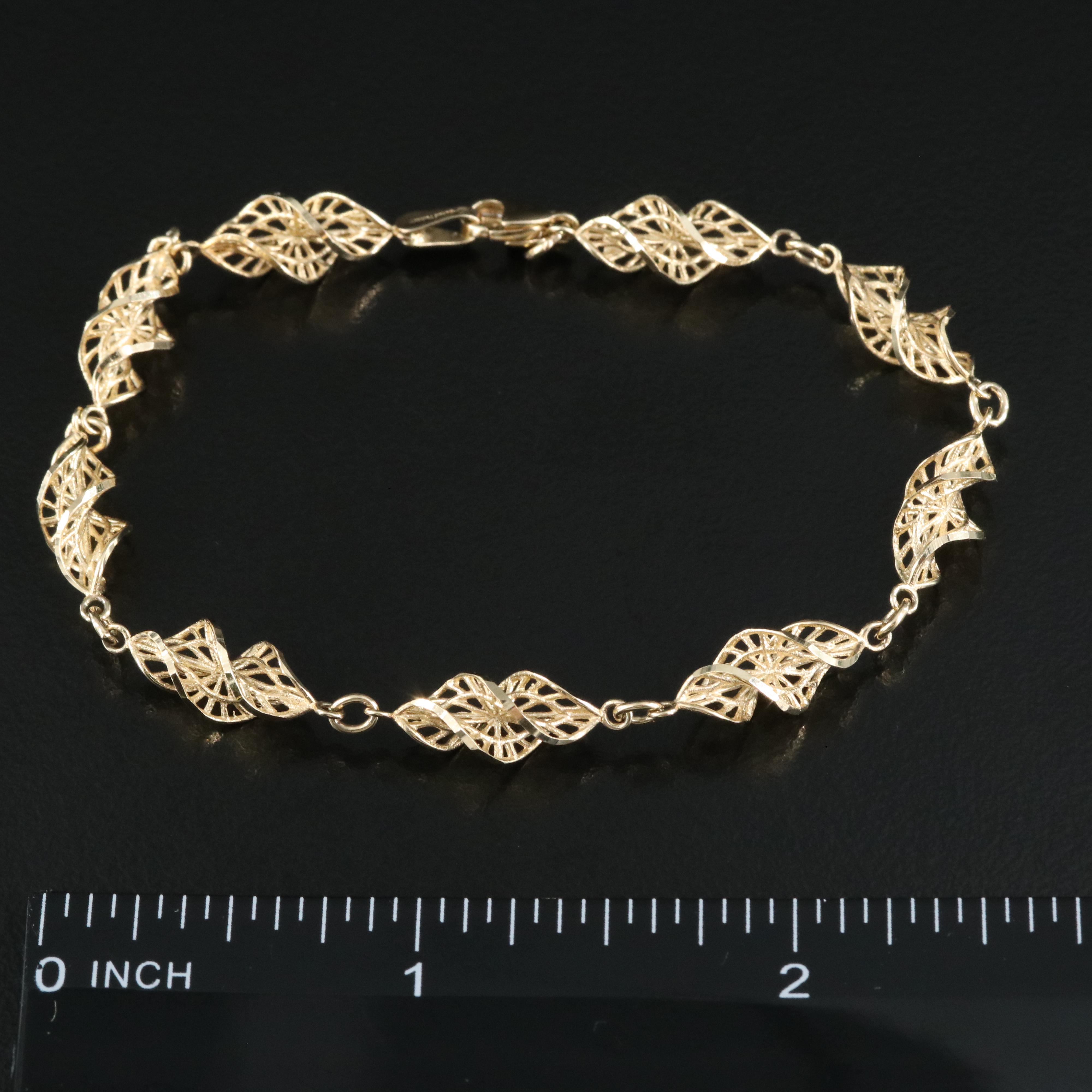 14K Fancy Link Bracelet