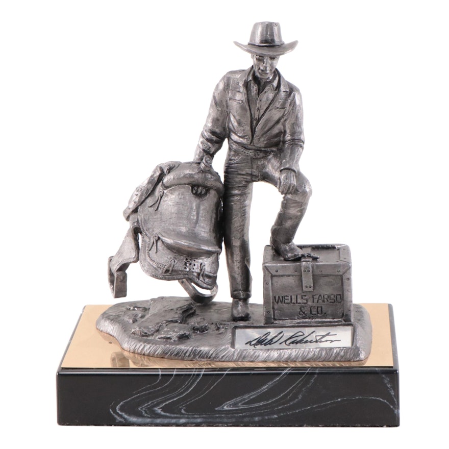 Dale Robertson Signed Pewter Sculpture by Michael Ricker, 1993