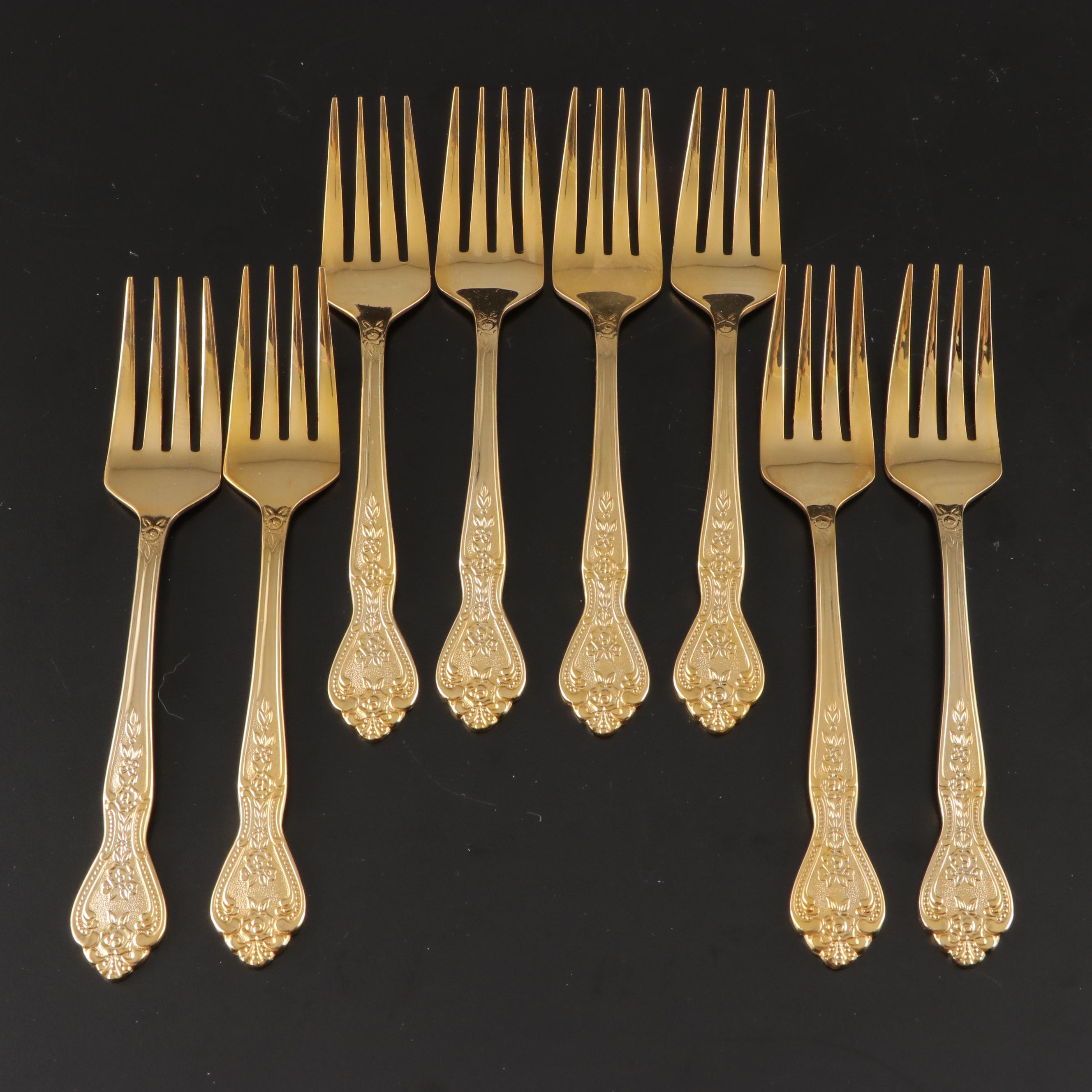Stanley Roberts "Gold Royalty" Electroplated Stainless Steel Flatware