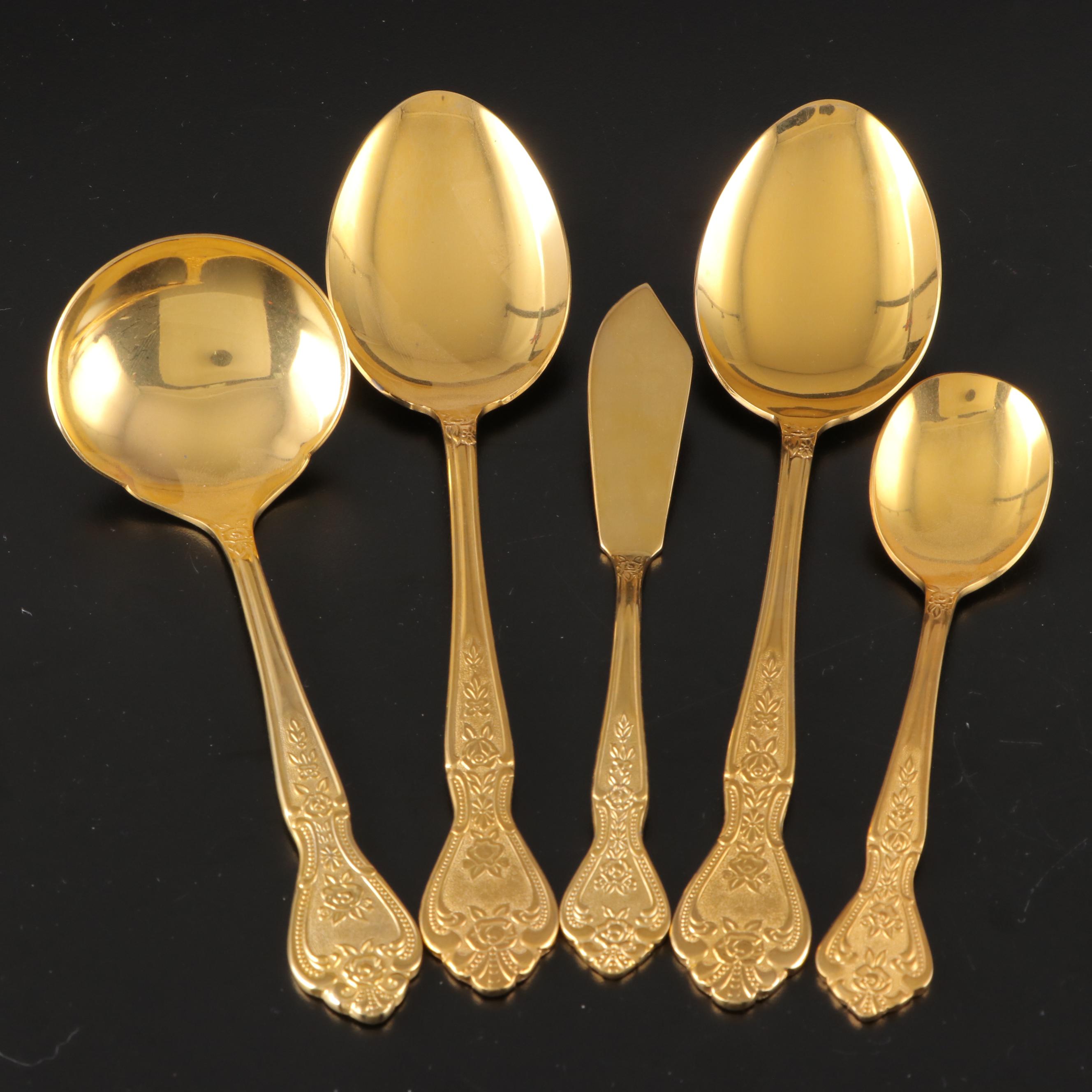 Stanley Roberts "Gold Royalty" Electroplated Stainless Steel Flatware