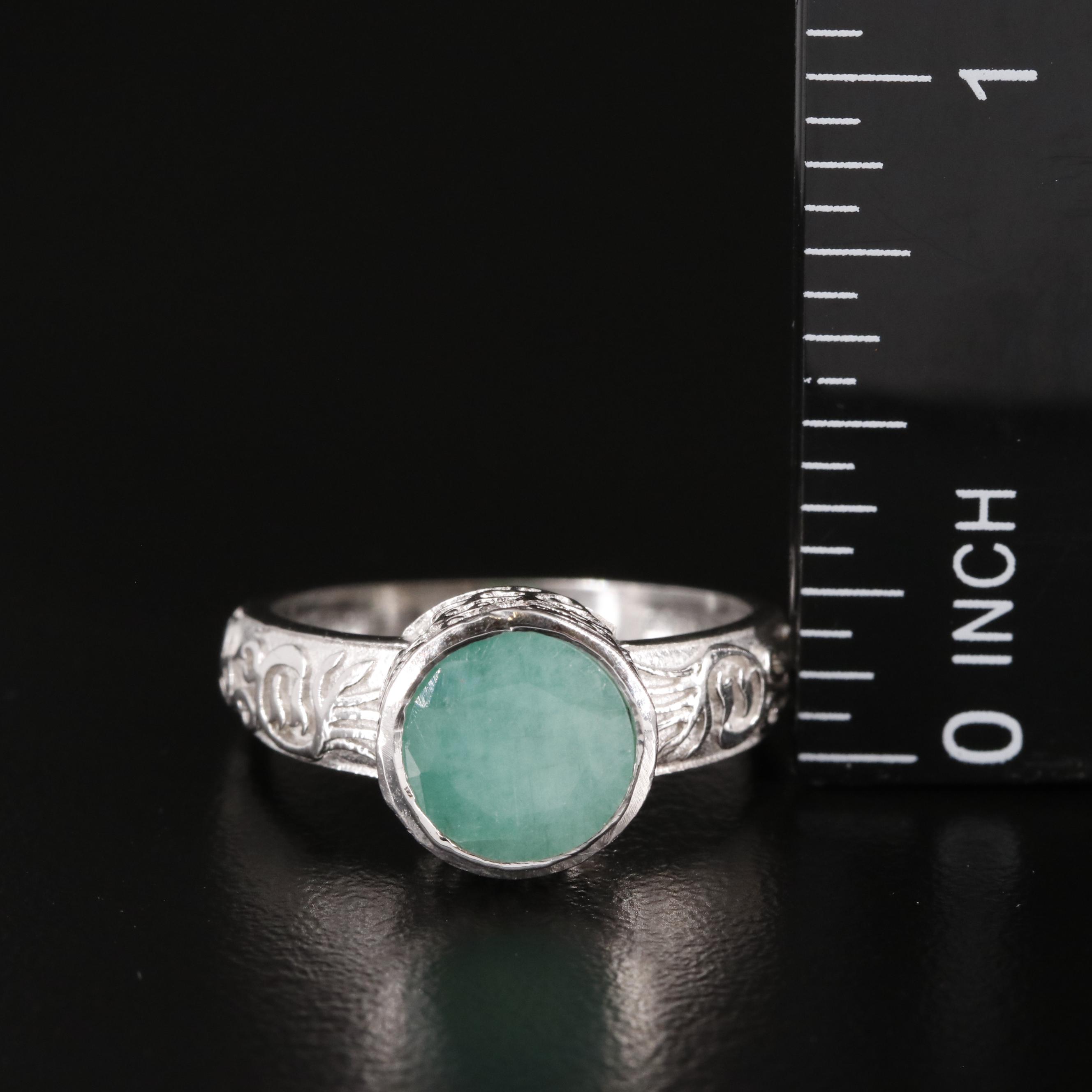 Sterling Emerald Ring