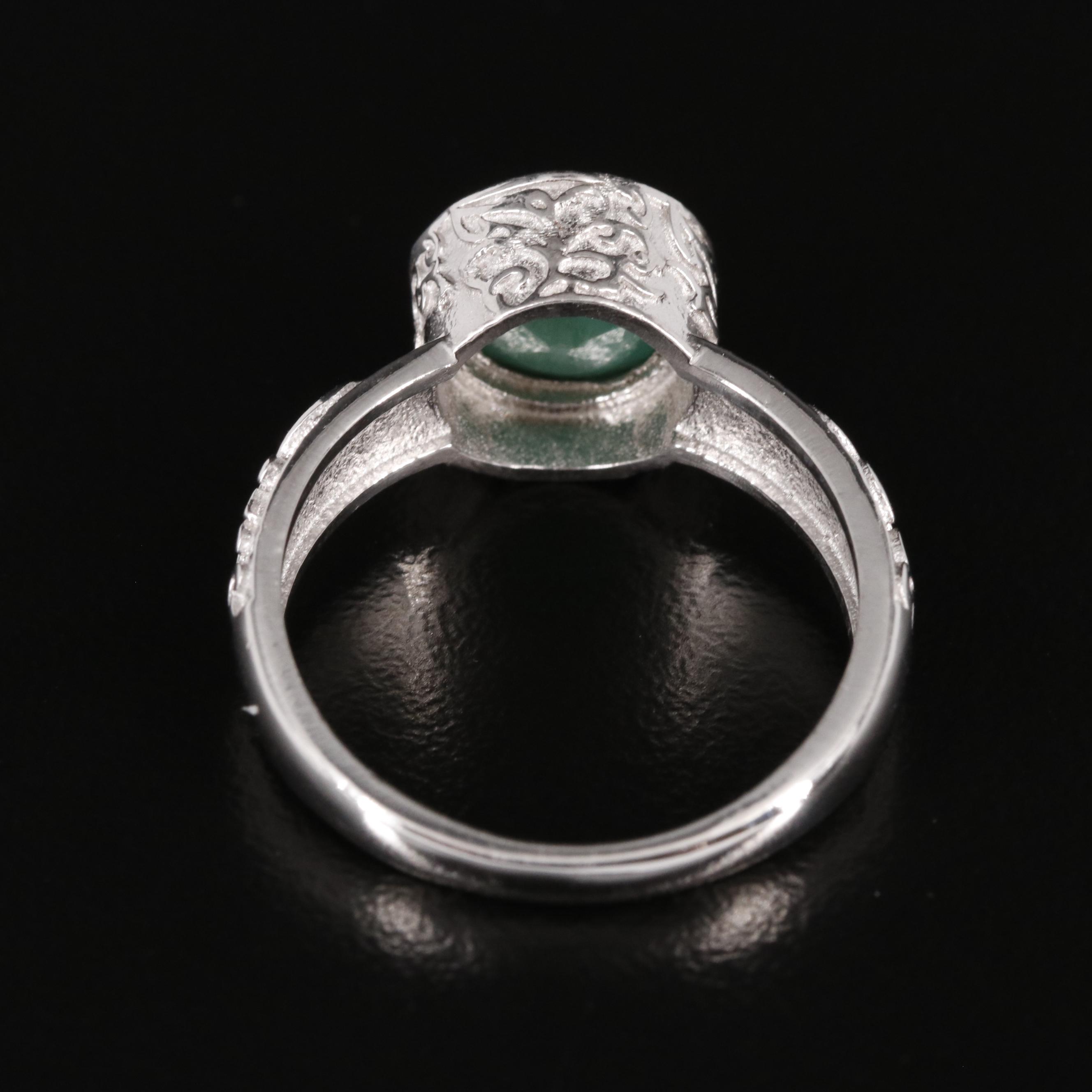 Sterling Emerald Ring