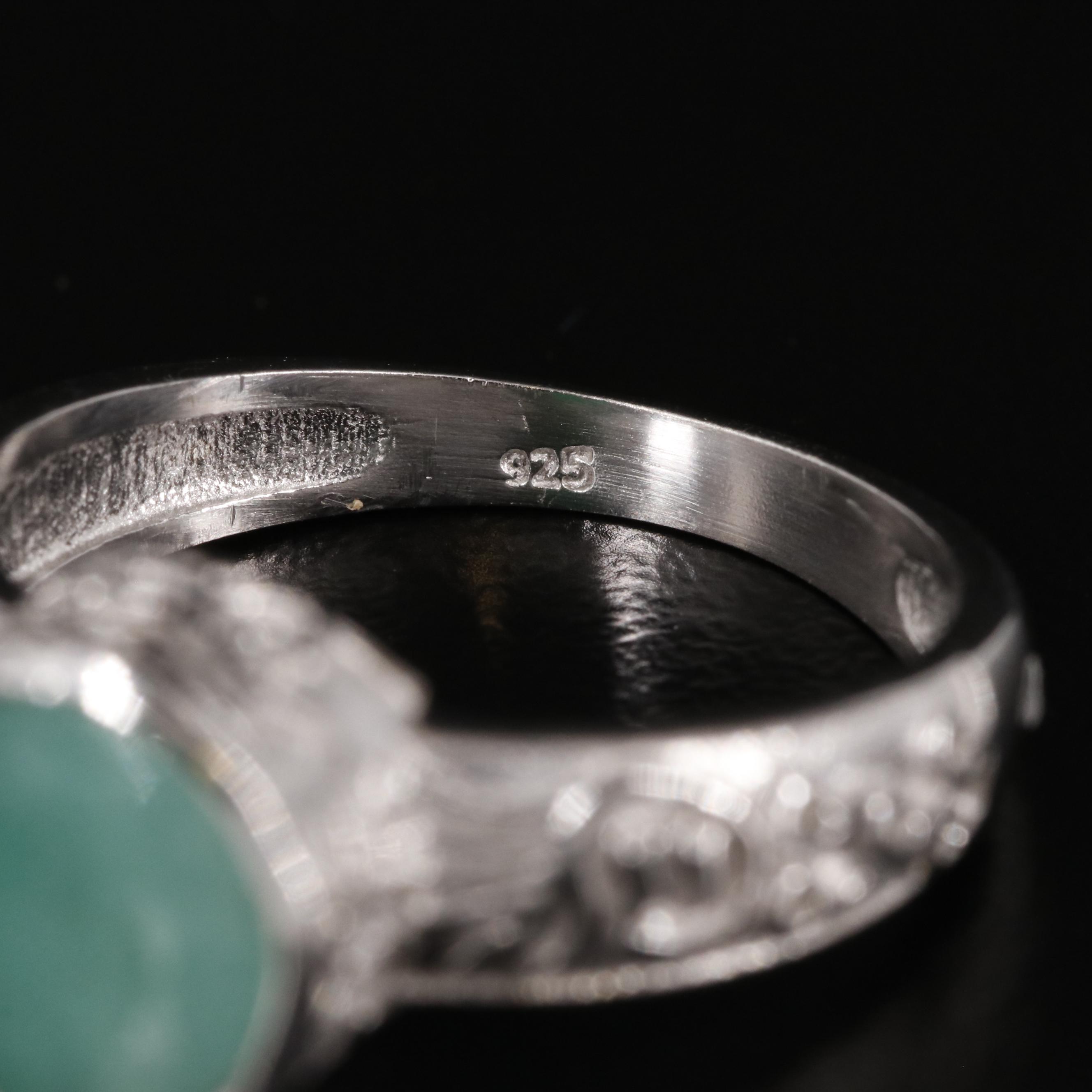 Sterling Emerald Ring